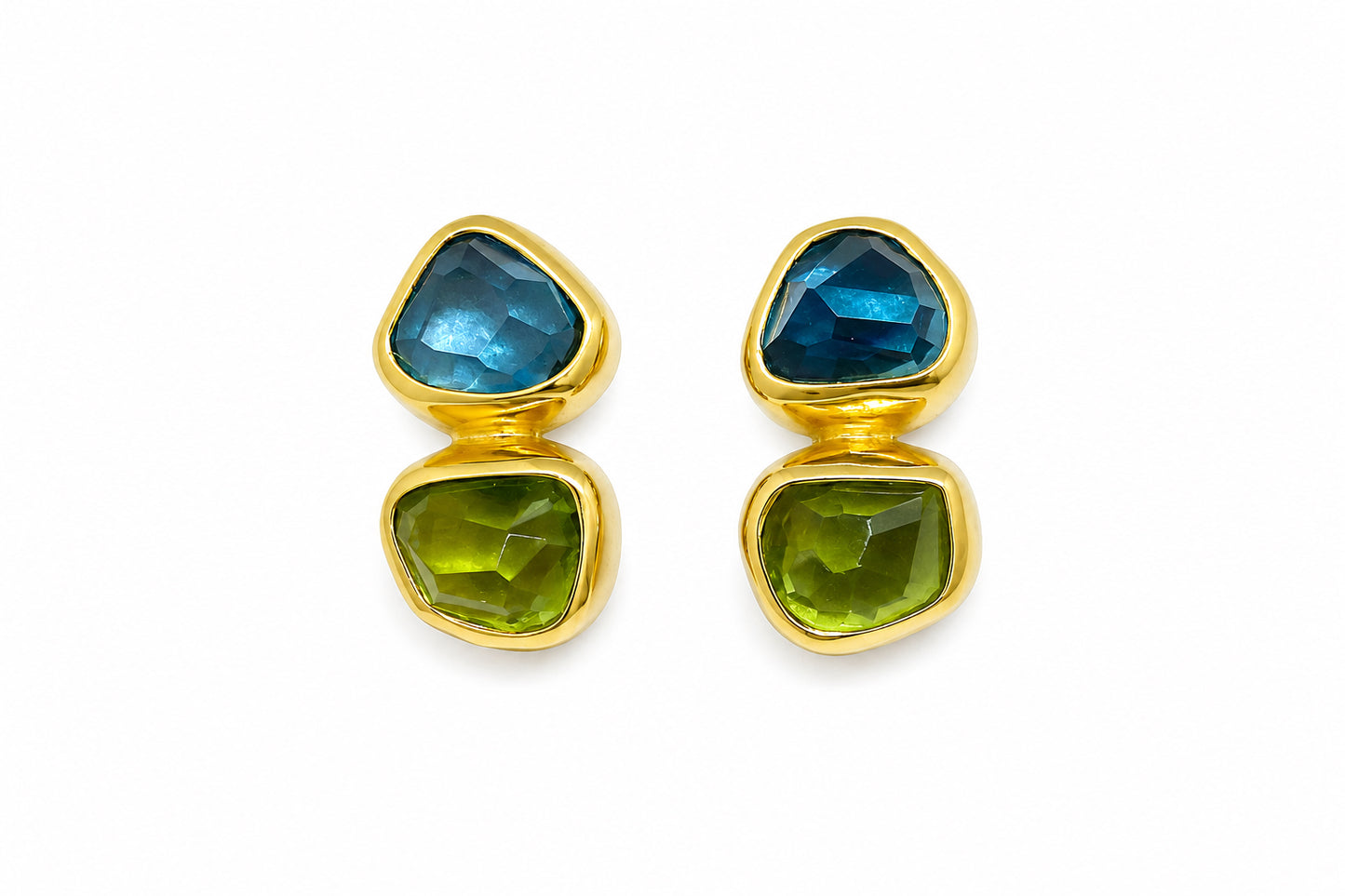 London Blue Topaz & Peridot Post Earrings