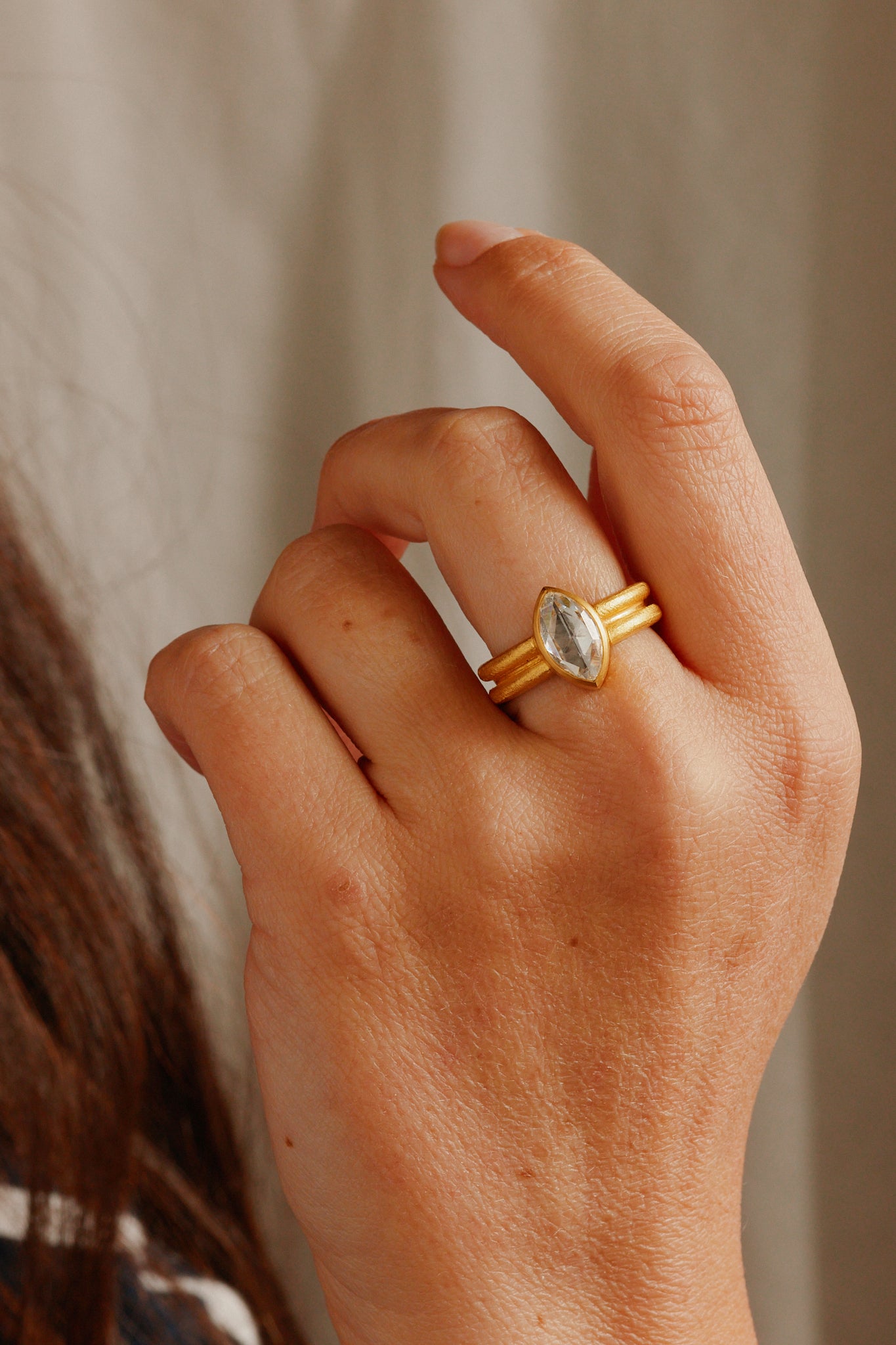 Marquise Rose Cut Diamond Ring