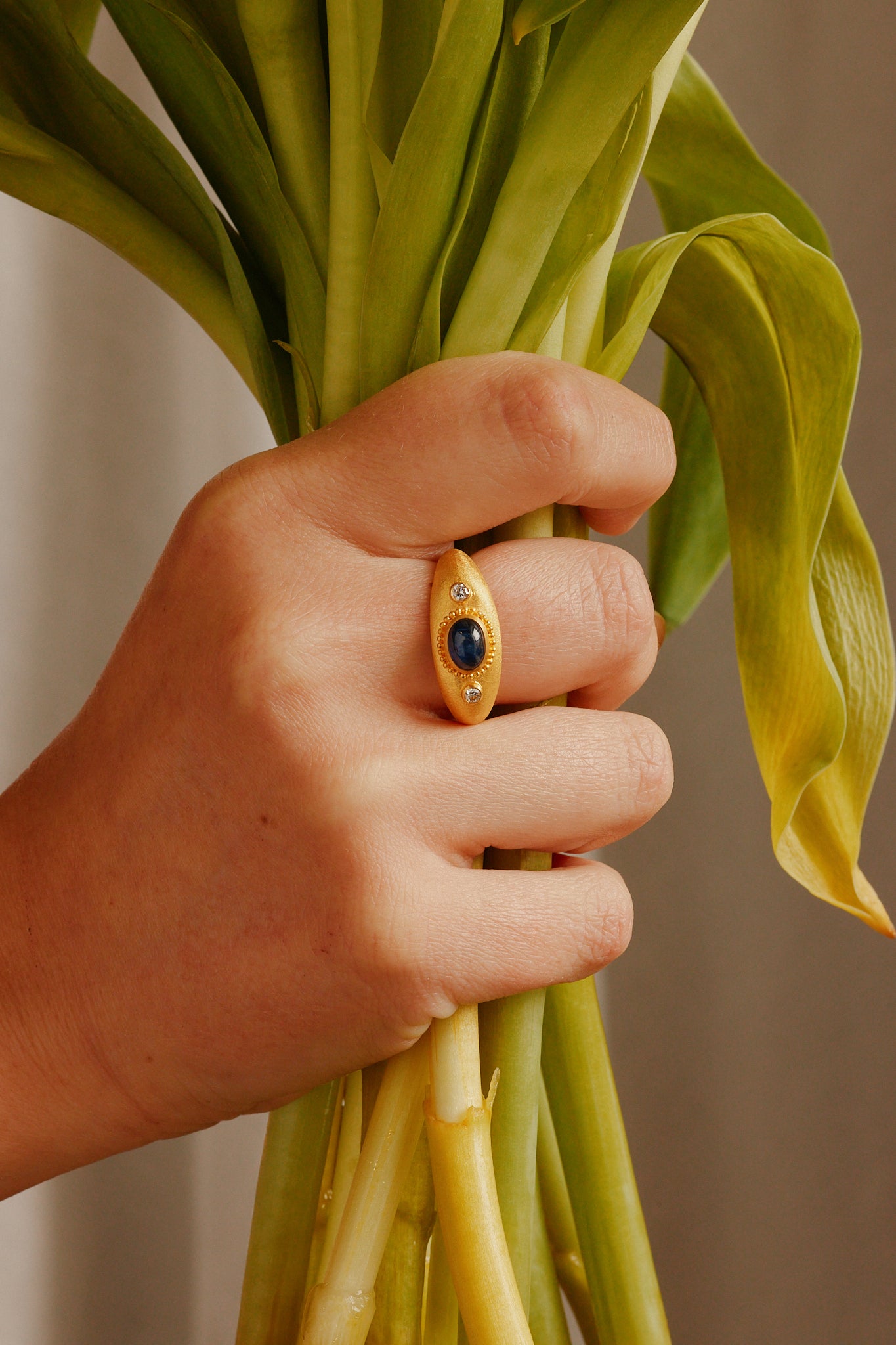 Classic Tapered Sapphire & Diamond Ring