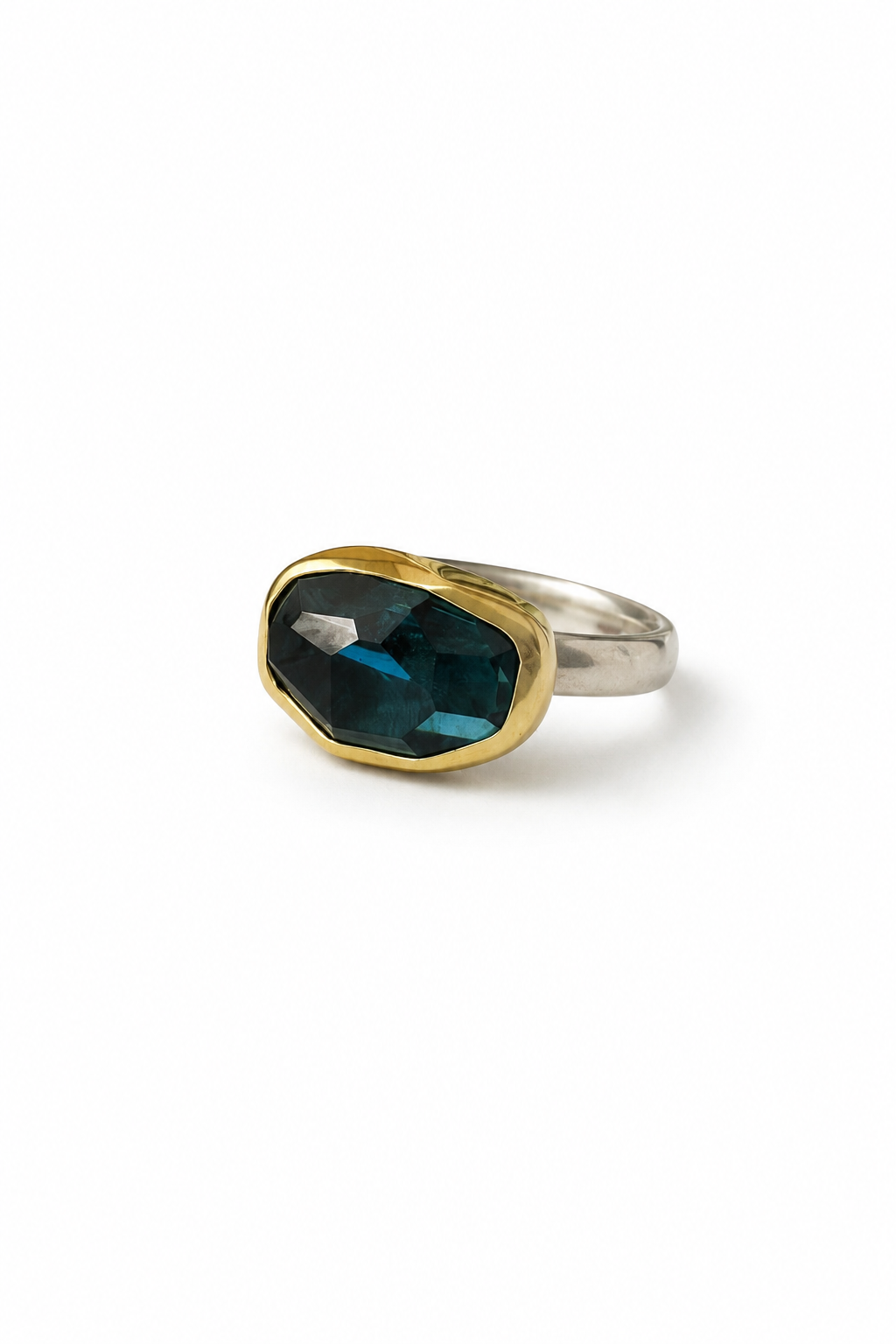 London Blue Topaz 18K Gold & Sterling Silver Ring