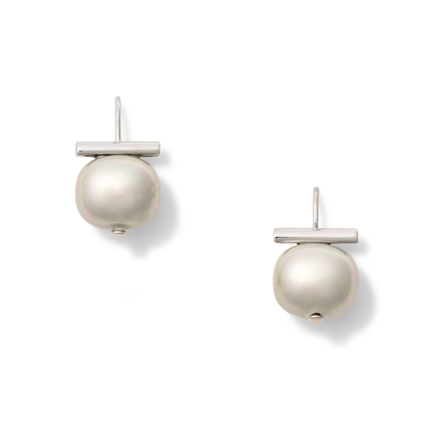 Cloud + Silver Forever Fave Pebble Pearl Earrings