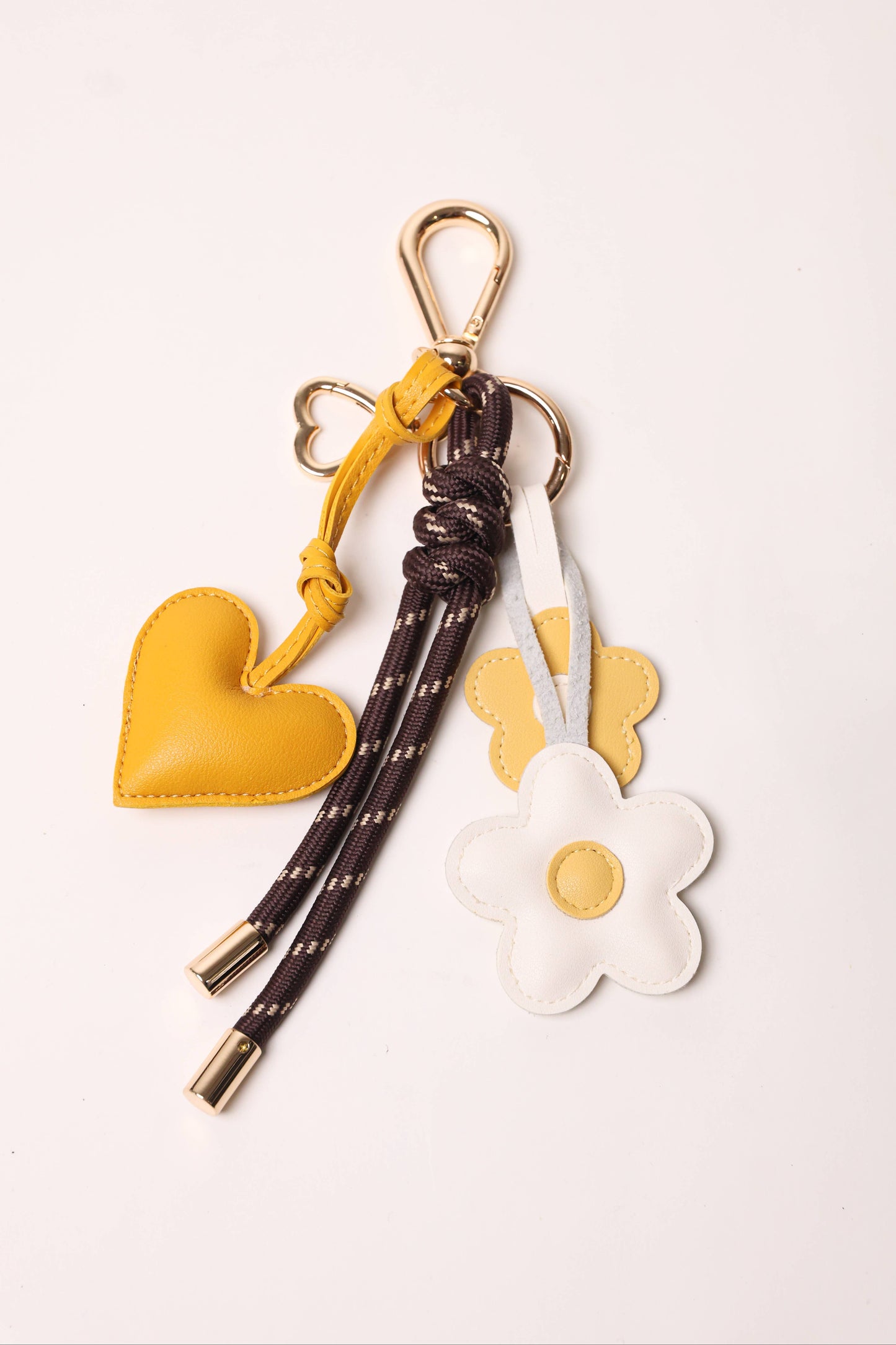 Yellow Heart & Brown Daisies, Bag Charm