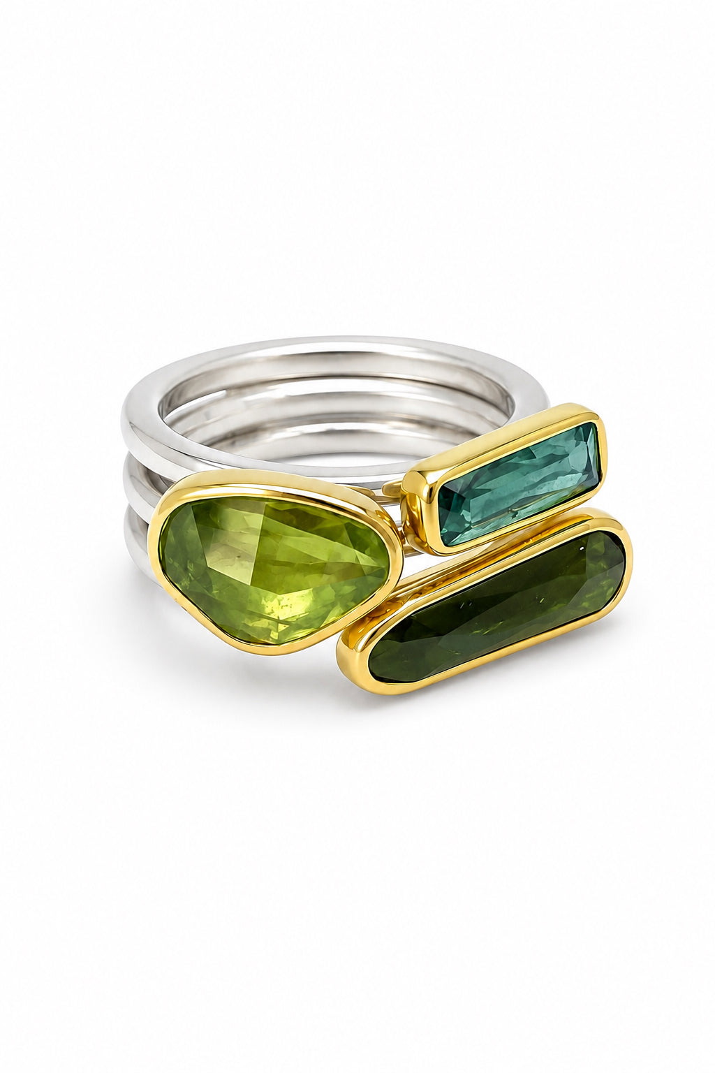 Green Tourmaline & Peridot Ring