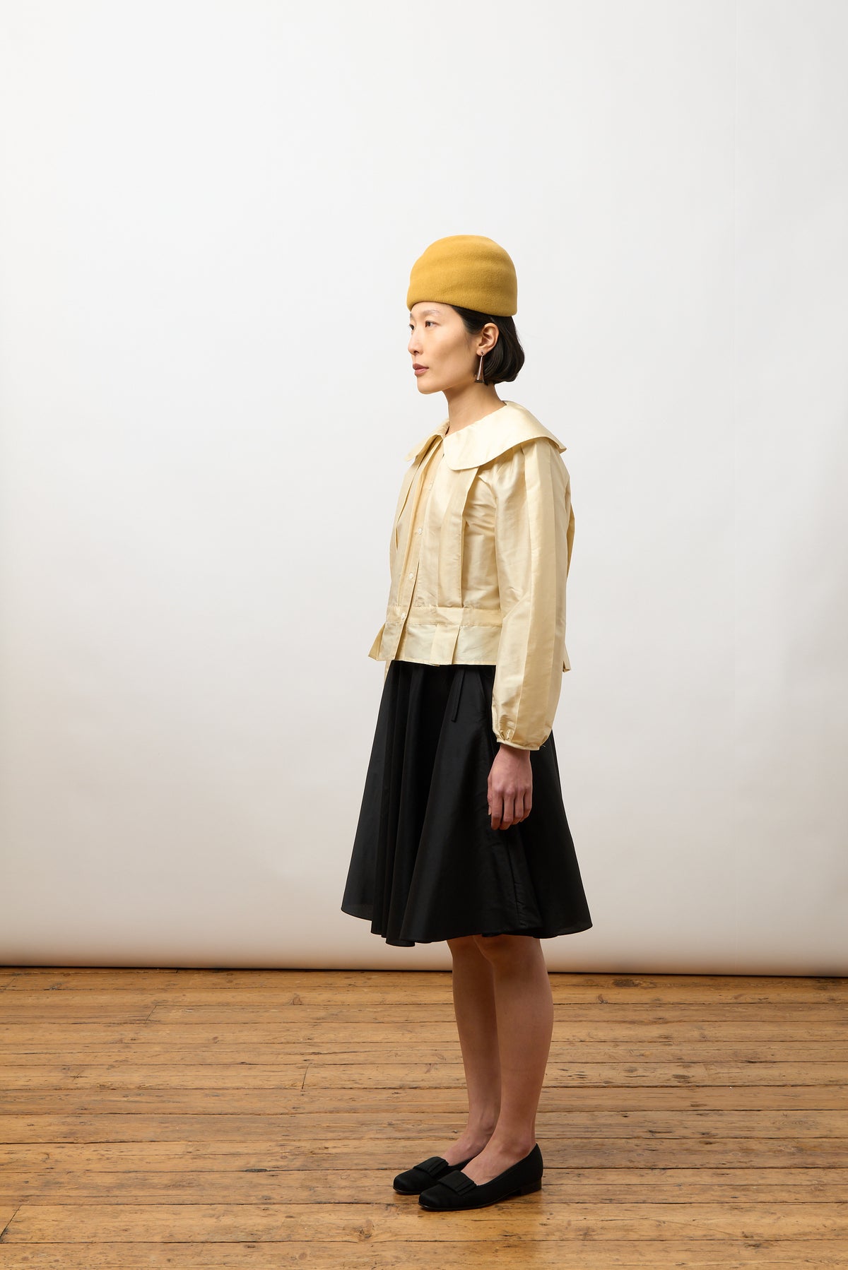Box Pleat Blouse, Silk Dupion