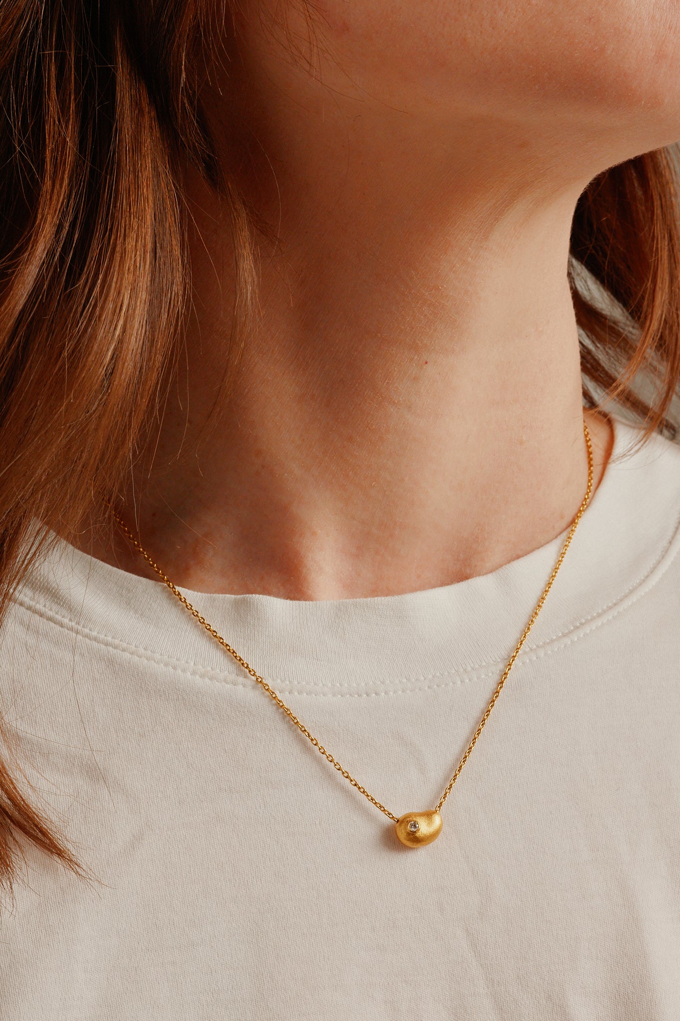 Bean Pendant with Diamond