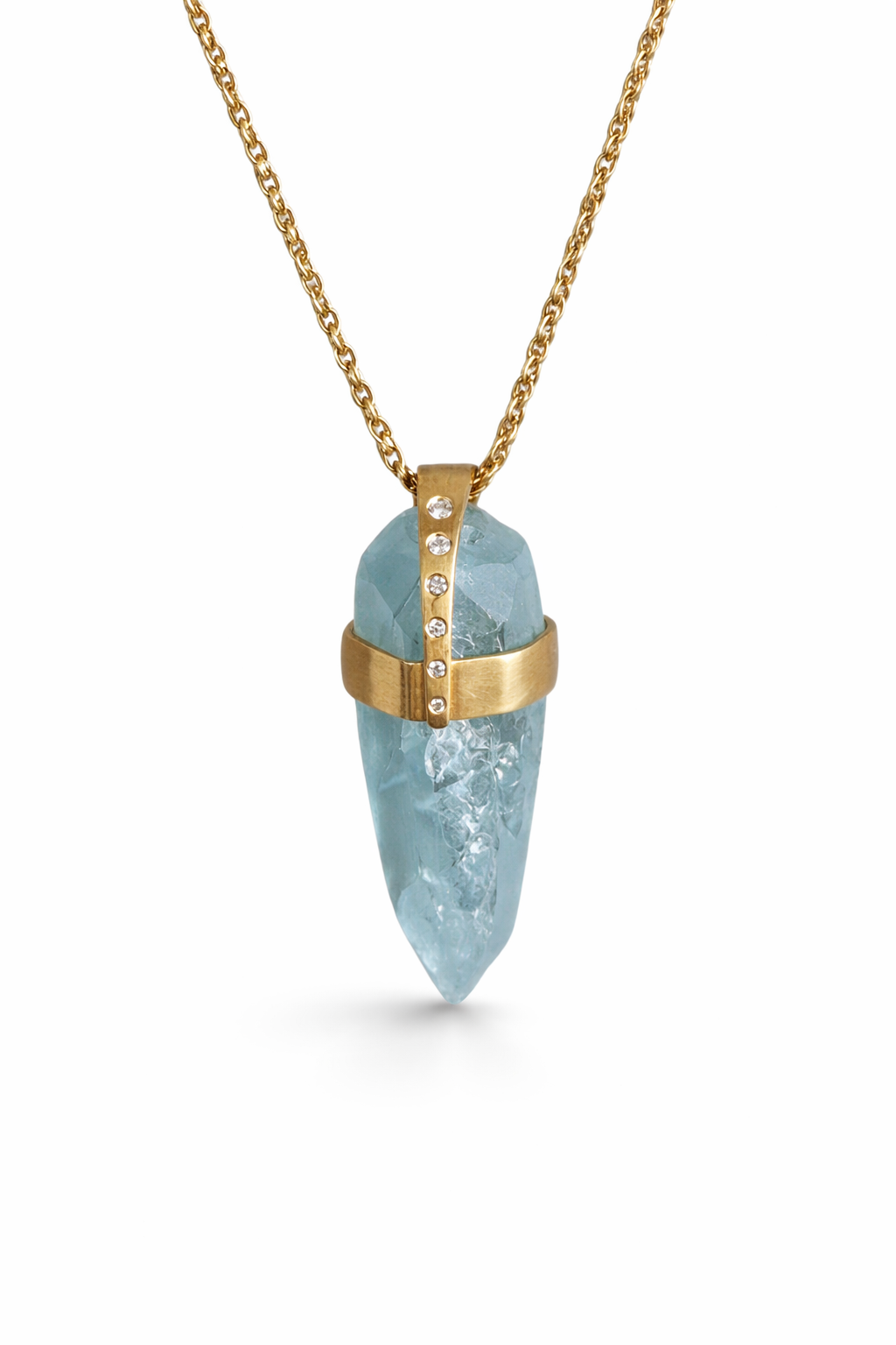 Natural Aquamarine Crystal Pendant
