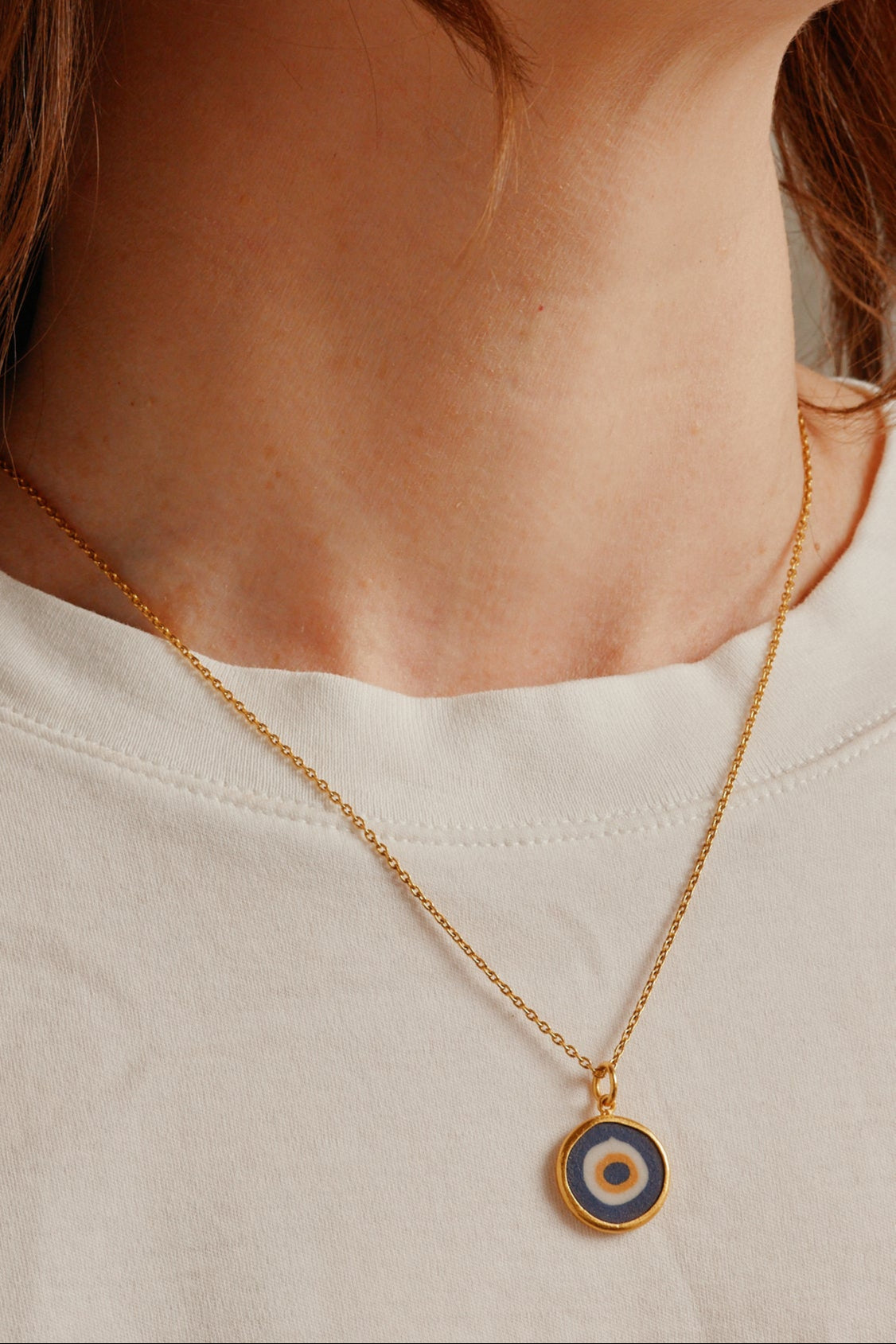 Cobalt Blue Evil Pendant with Chain