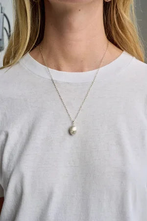 Egg Pendant Talisman with Pearls