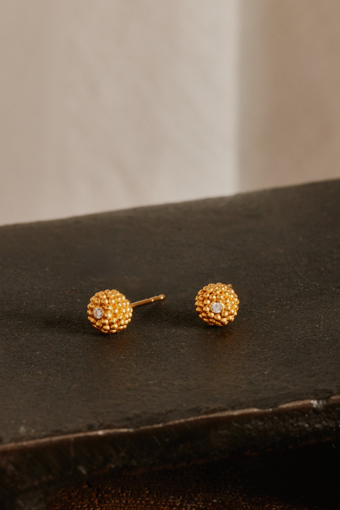 Granulated Diamond Earrings