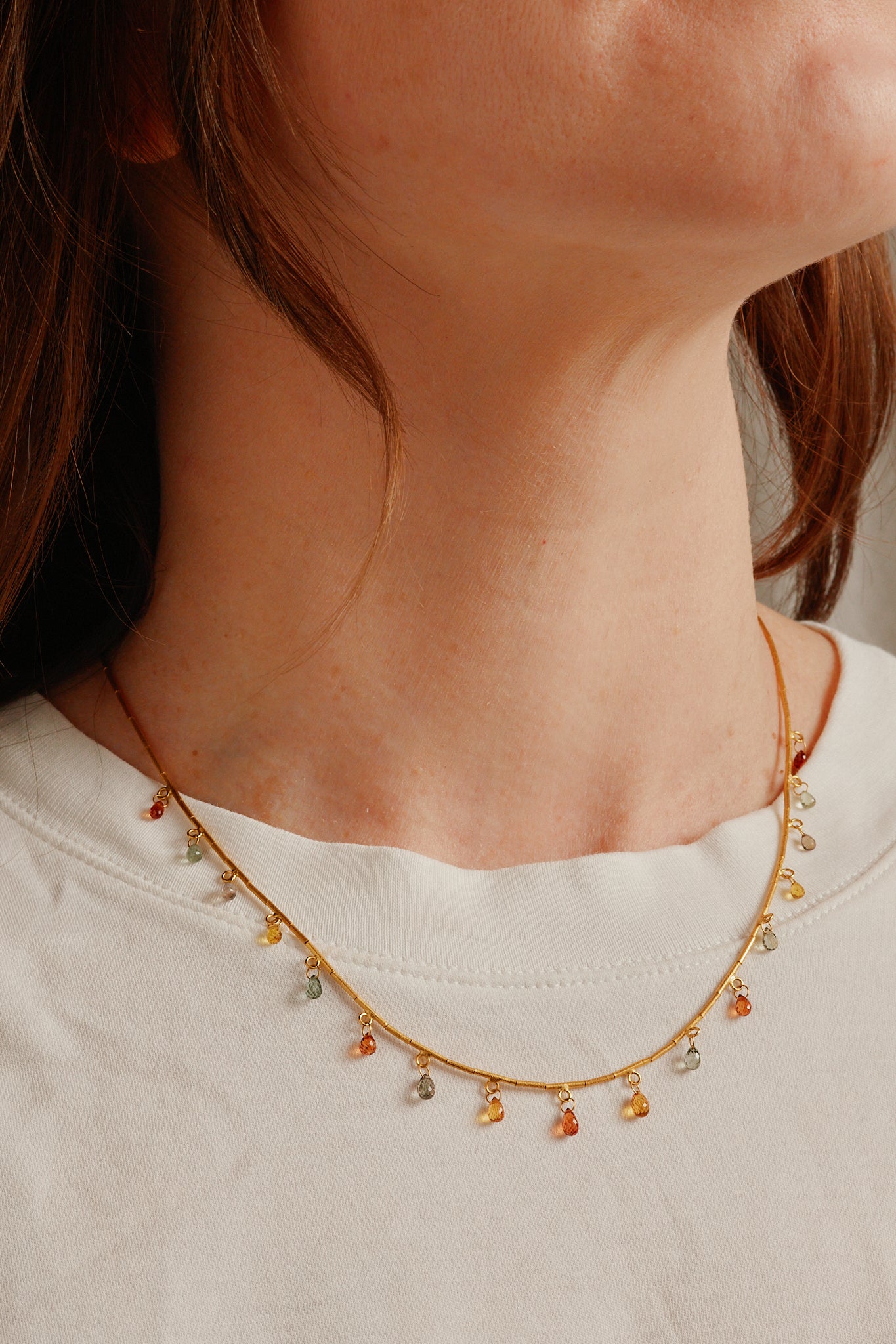 Multi Color Sapphire Necklace