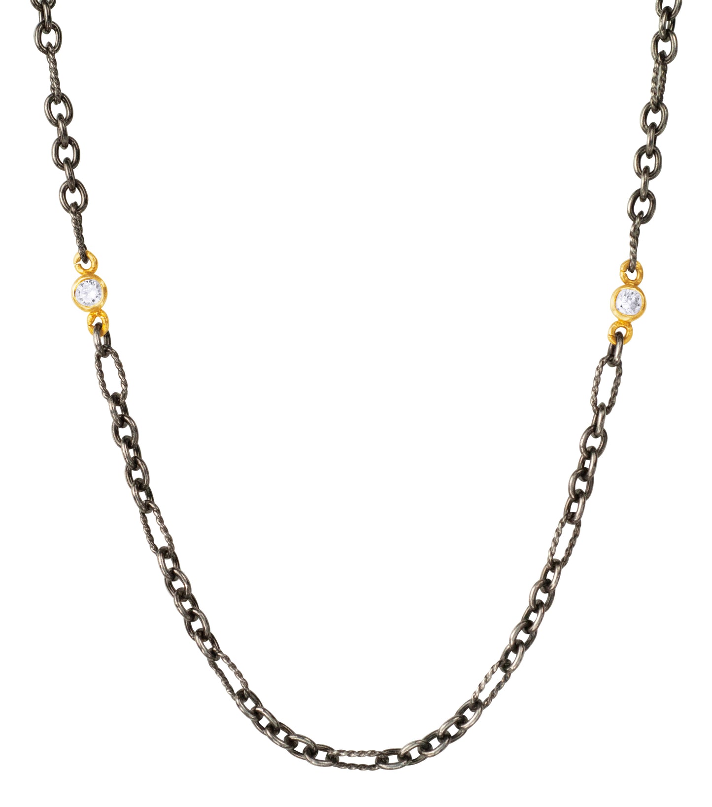 Figaro Bezel Chain 24"