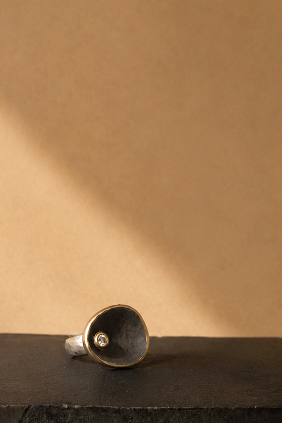 Oxidized River Rock Ring