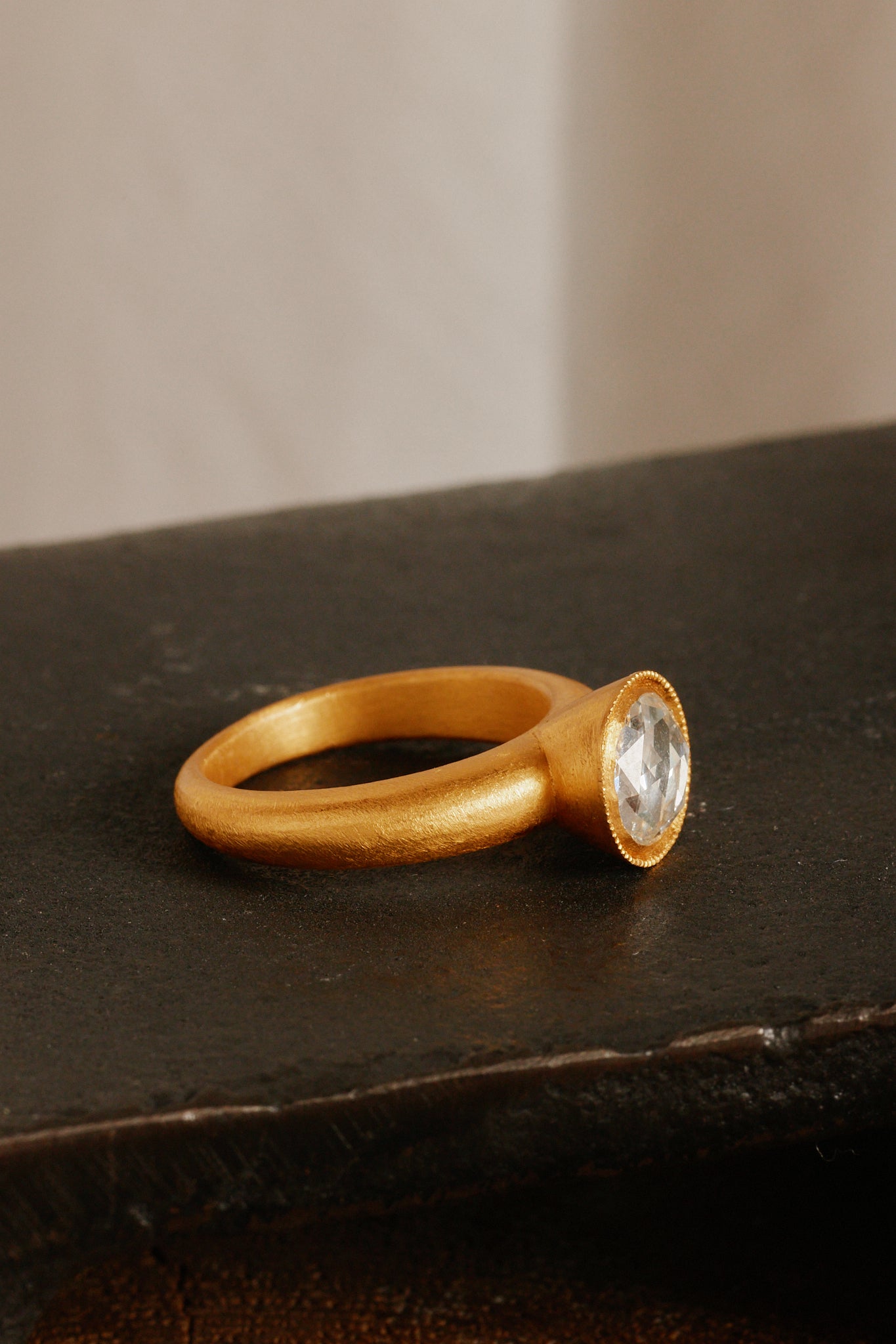 Round Rose Cut Diamond Ring