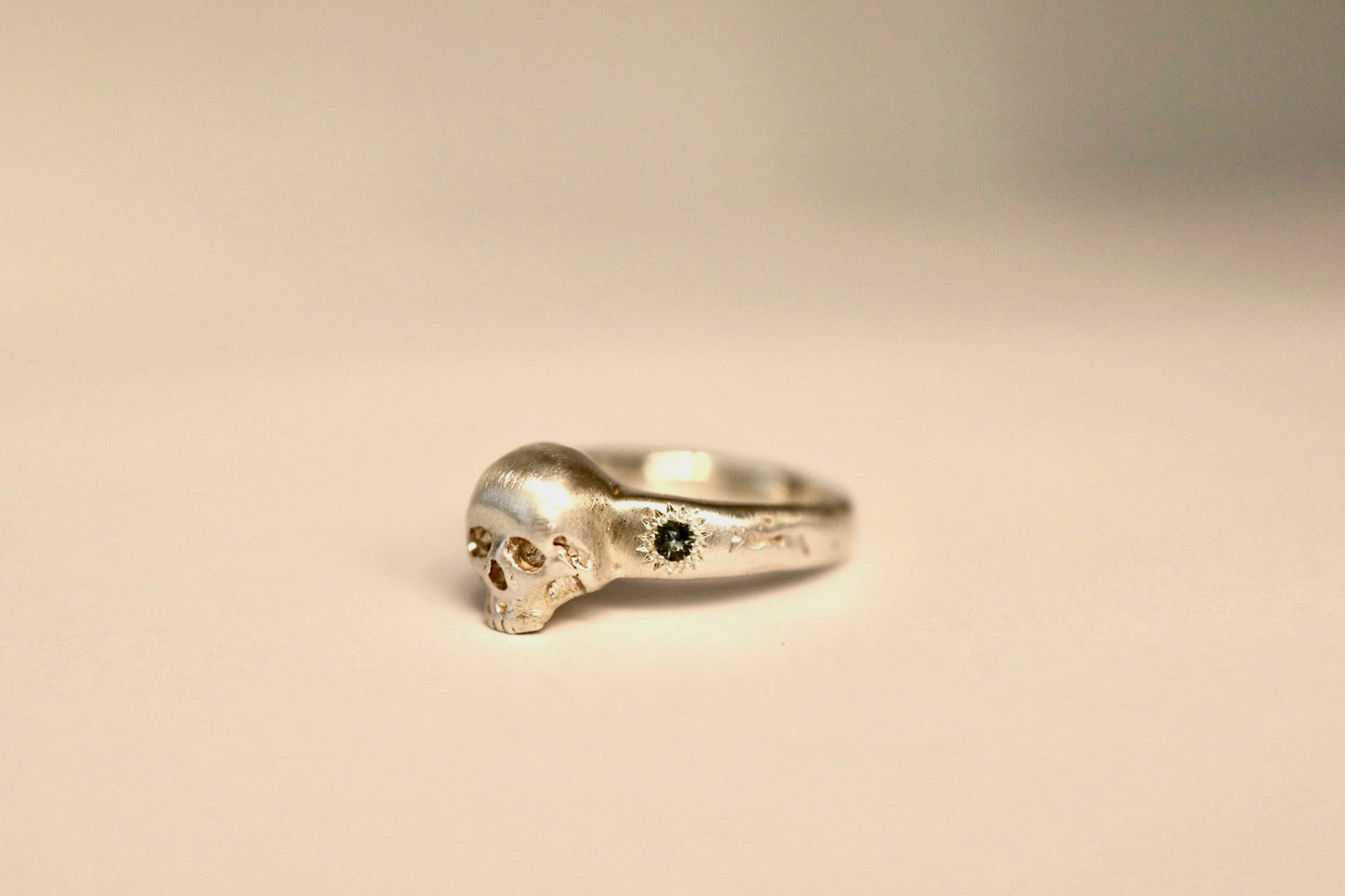 Sapphire Skull Ring