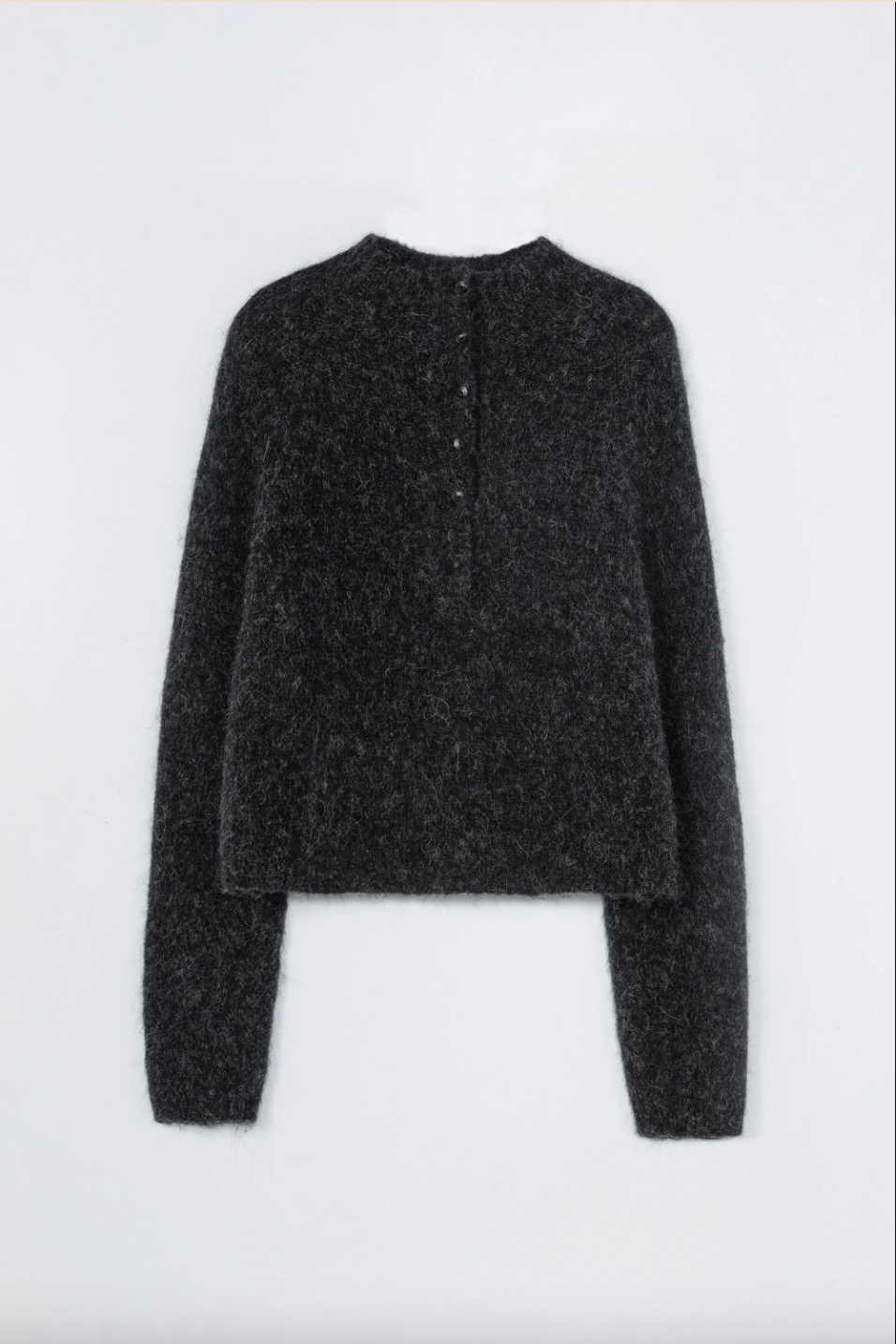 Baby Alpaca Polo Sweater Anthracite