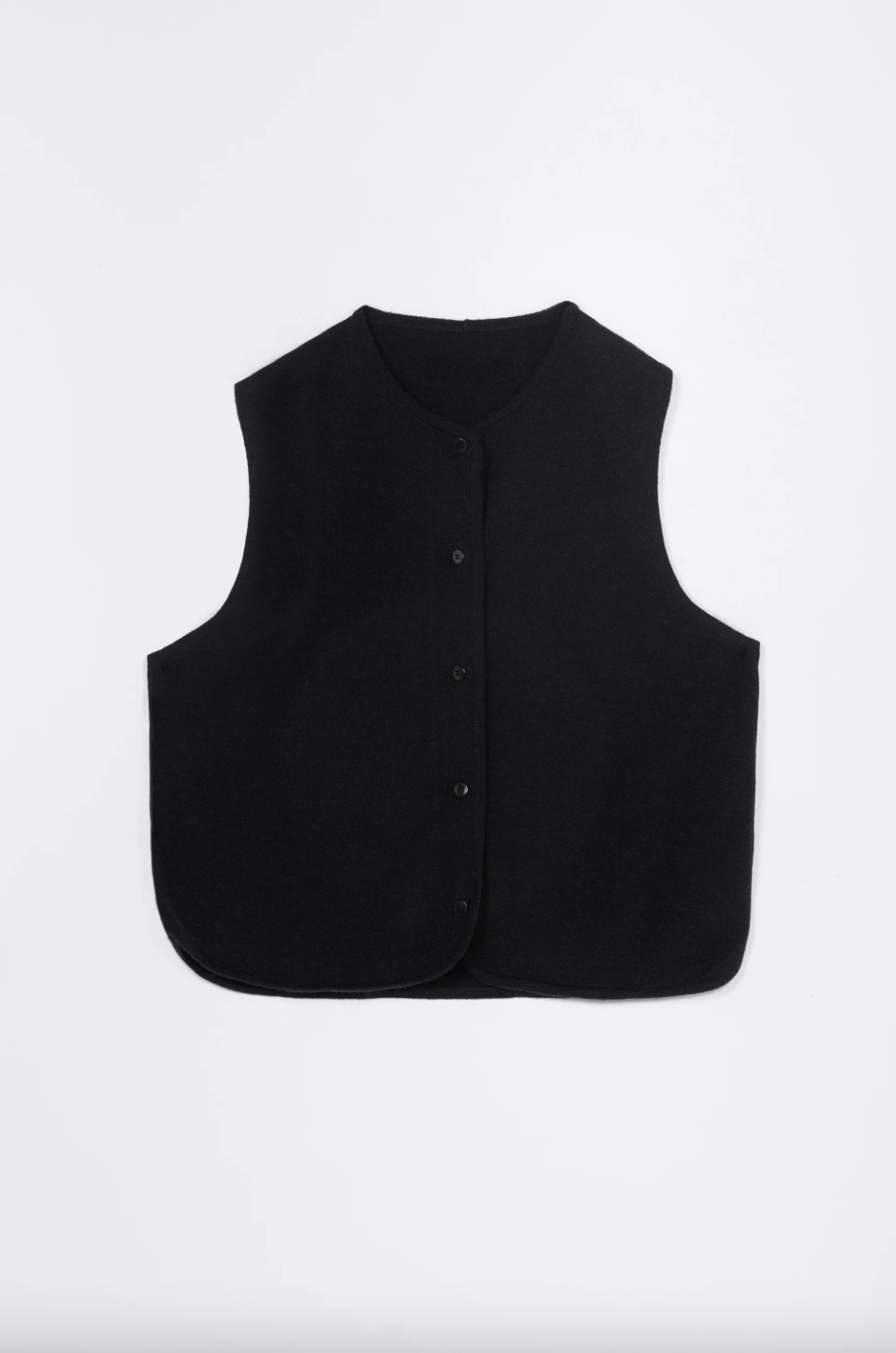 Merino Wool Waistcoat, Black