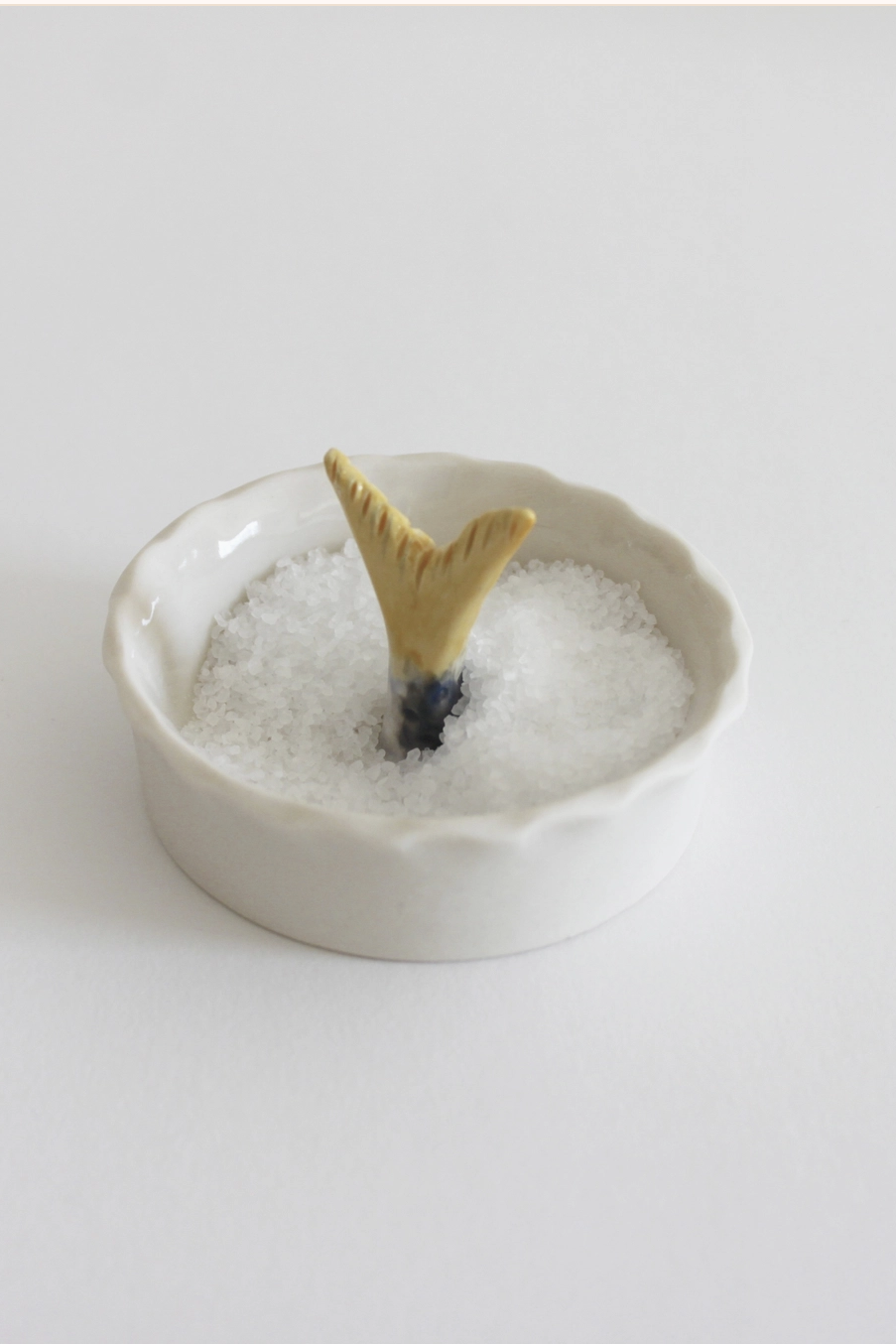 Porcelain Sardine Salt Dish, Hand Painted