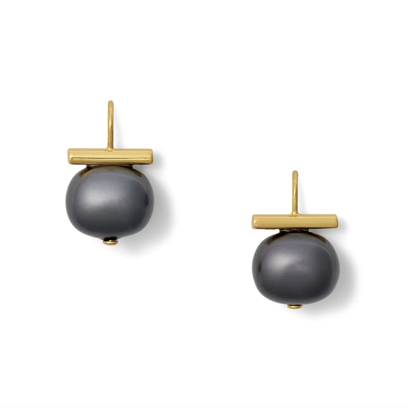 Medium Pebble Pearl Earring, Noir