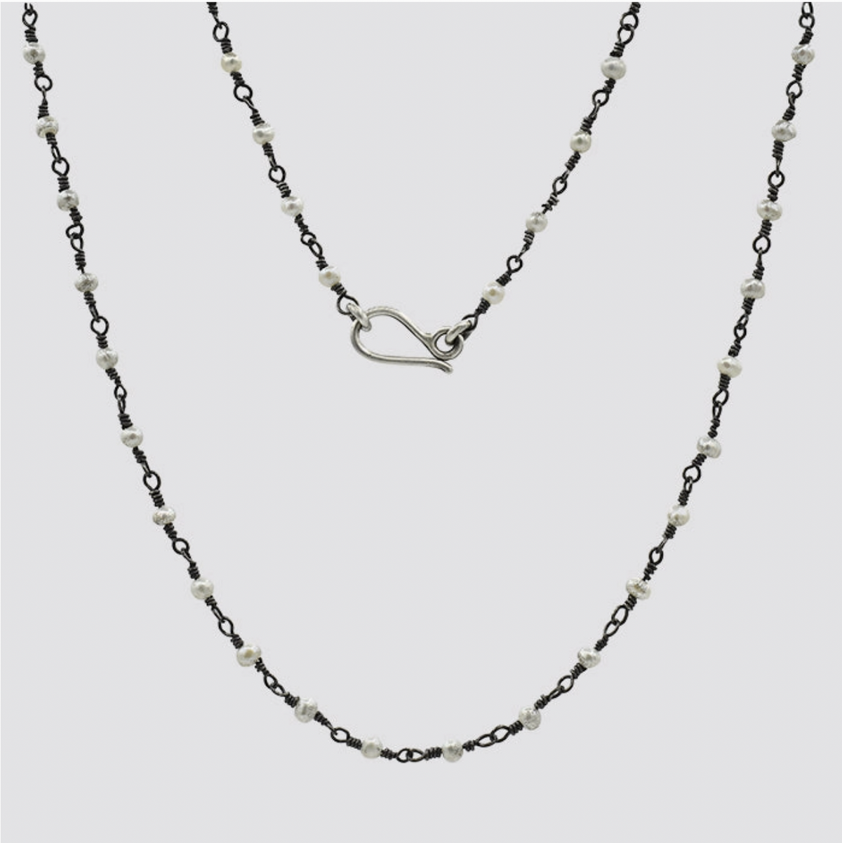 18" Stone Rosary Chain, Pearl