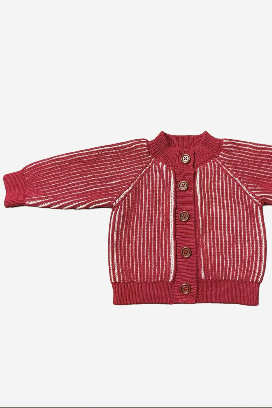 Cotton Brioche Cardigan, Red
