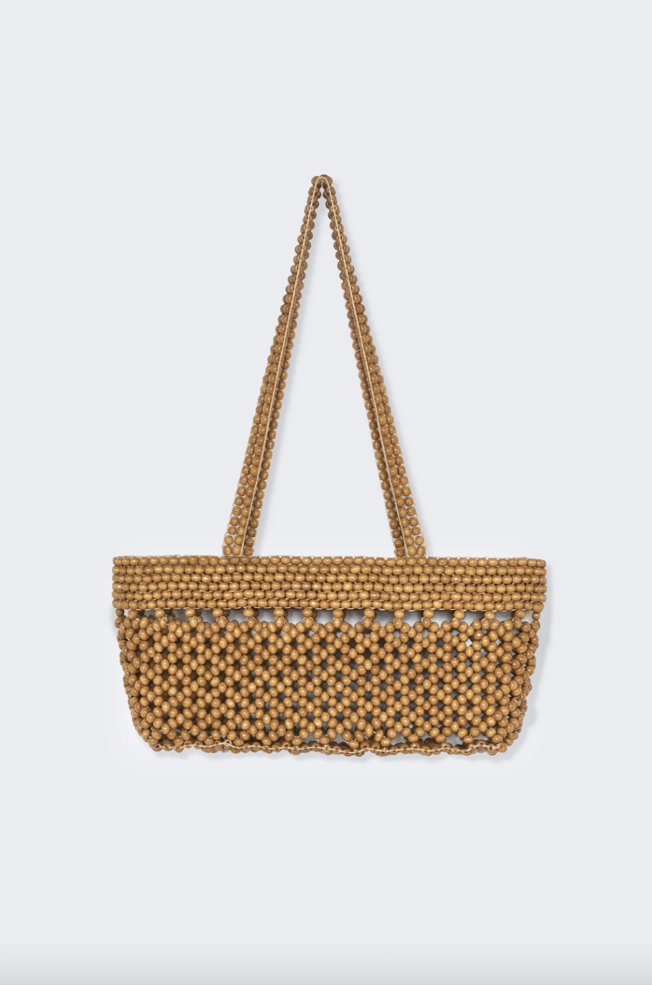 Wooden Beads Mini Bag, Ochre