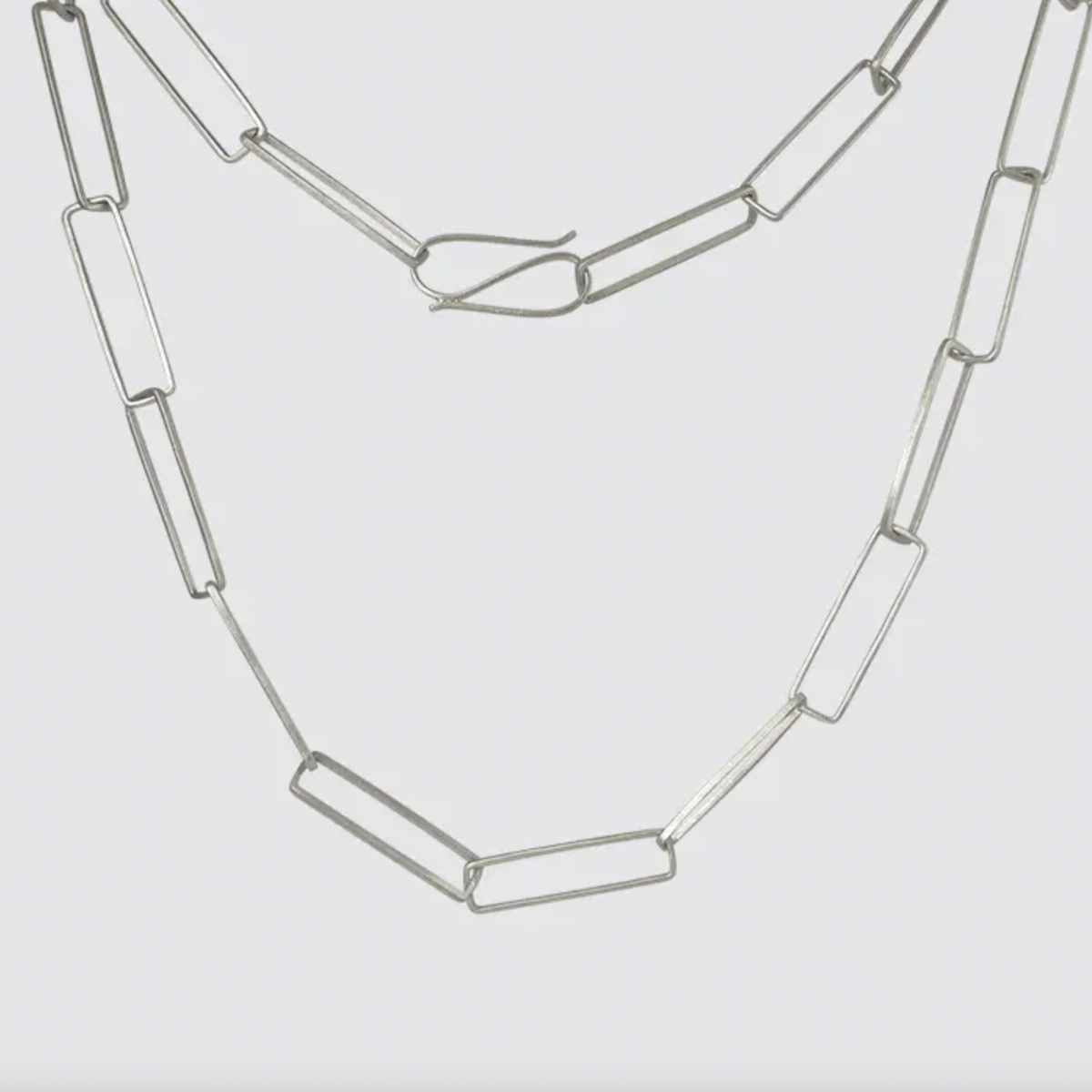 Extra Long Rectangular Link Chain Necklace 22"