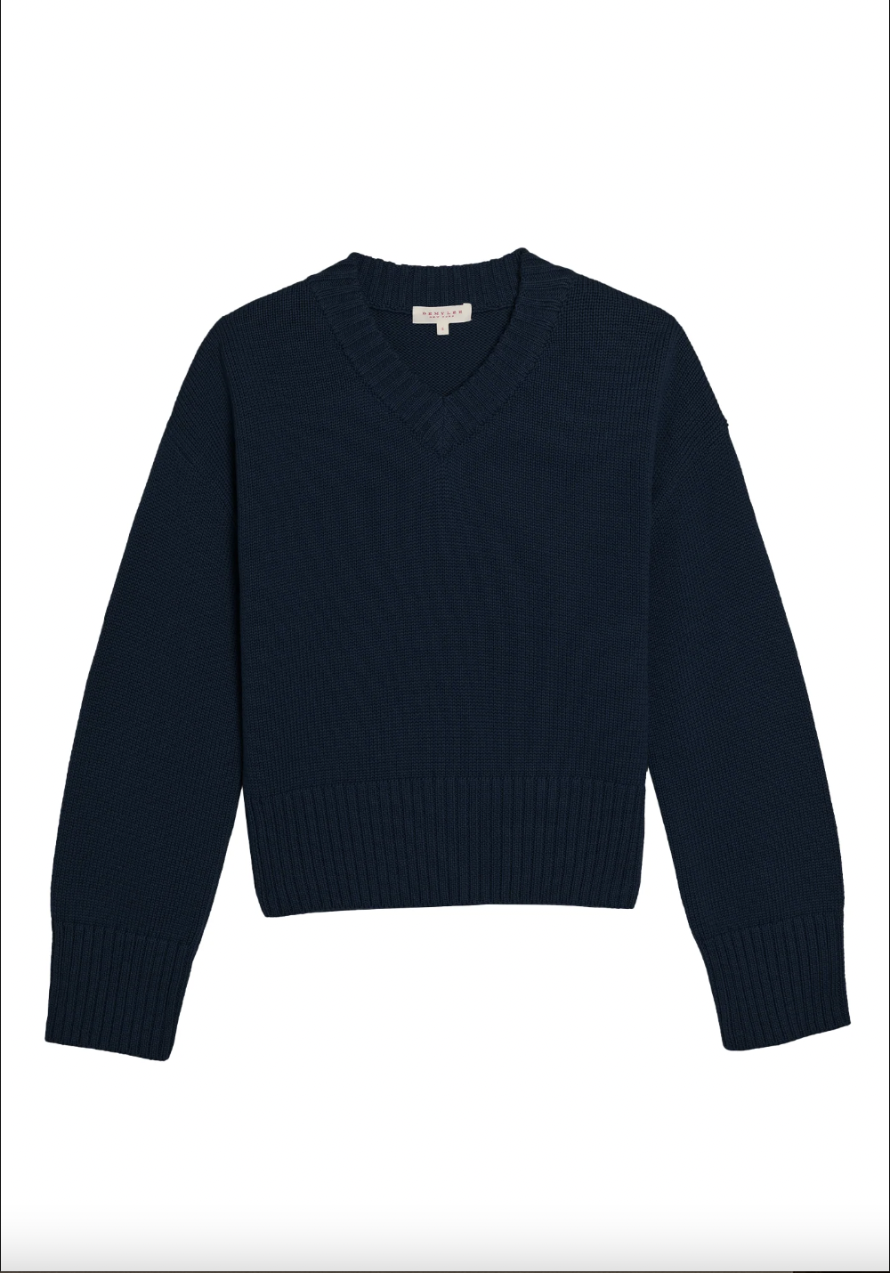 Faris Cotton Sweater, Navy