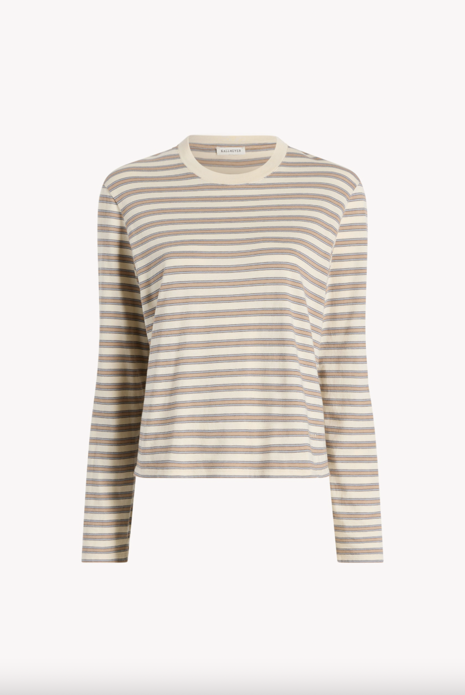 Wynn Long Sleeve Tshirt, Apricot Stripe