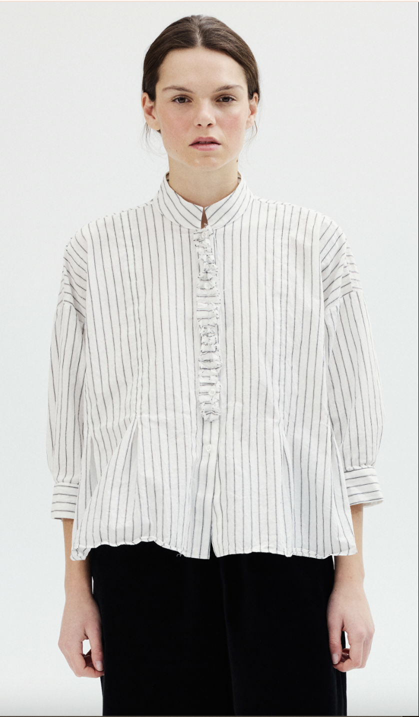 Cecil Blouse, Black White Pinstripe