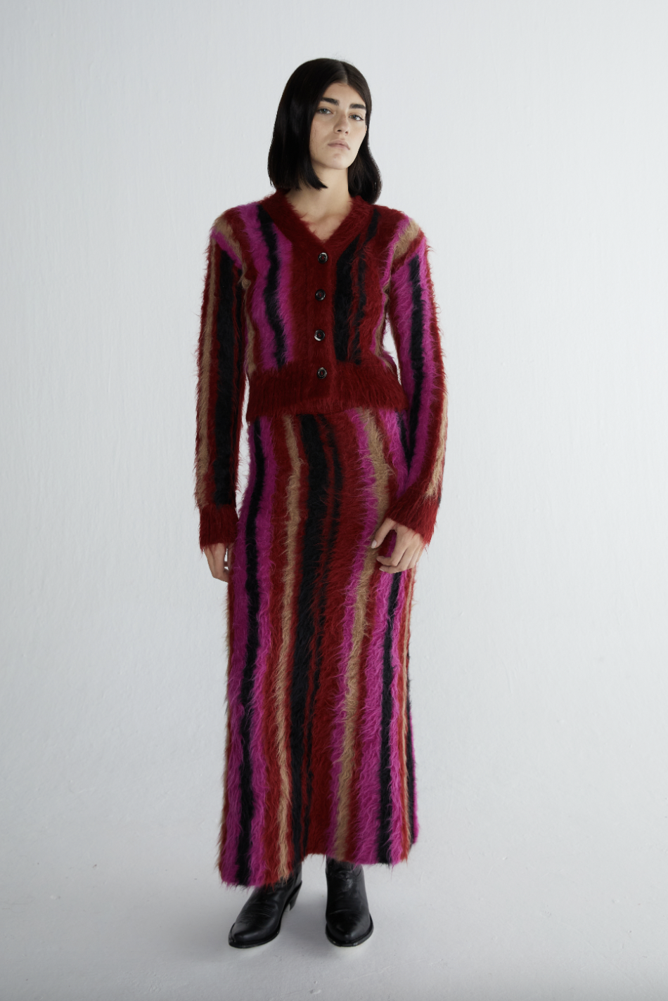 Gasha Cardigan, Pomegranate Mix