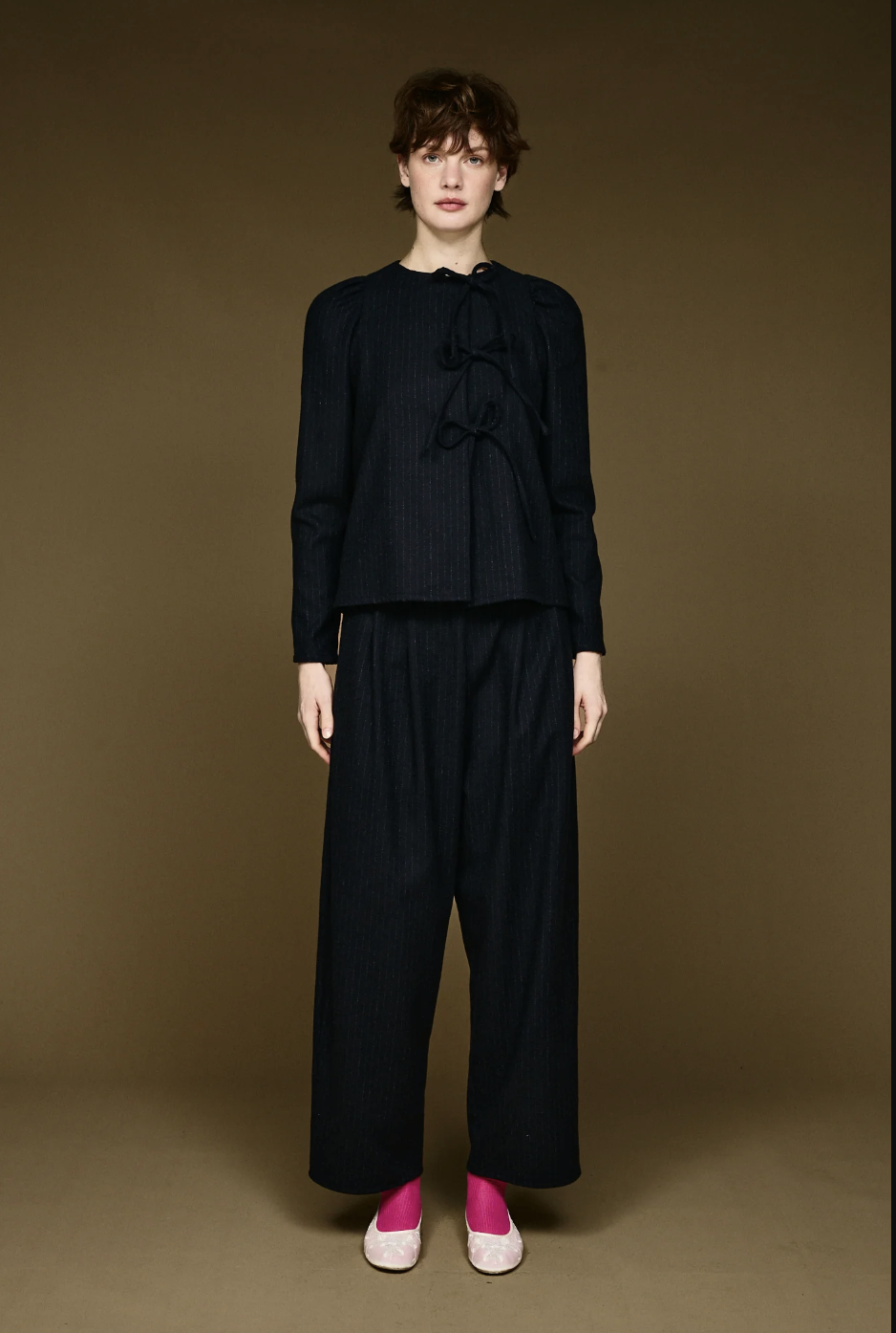Bows Shirt, Black Crinkle