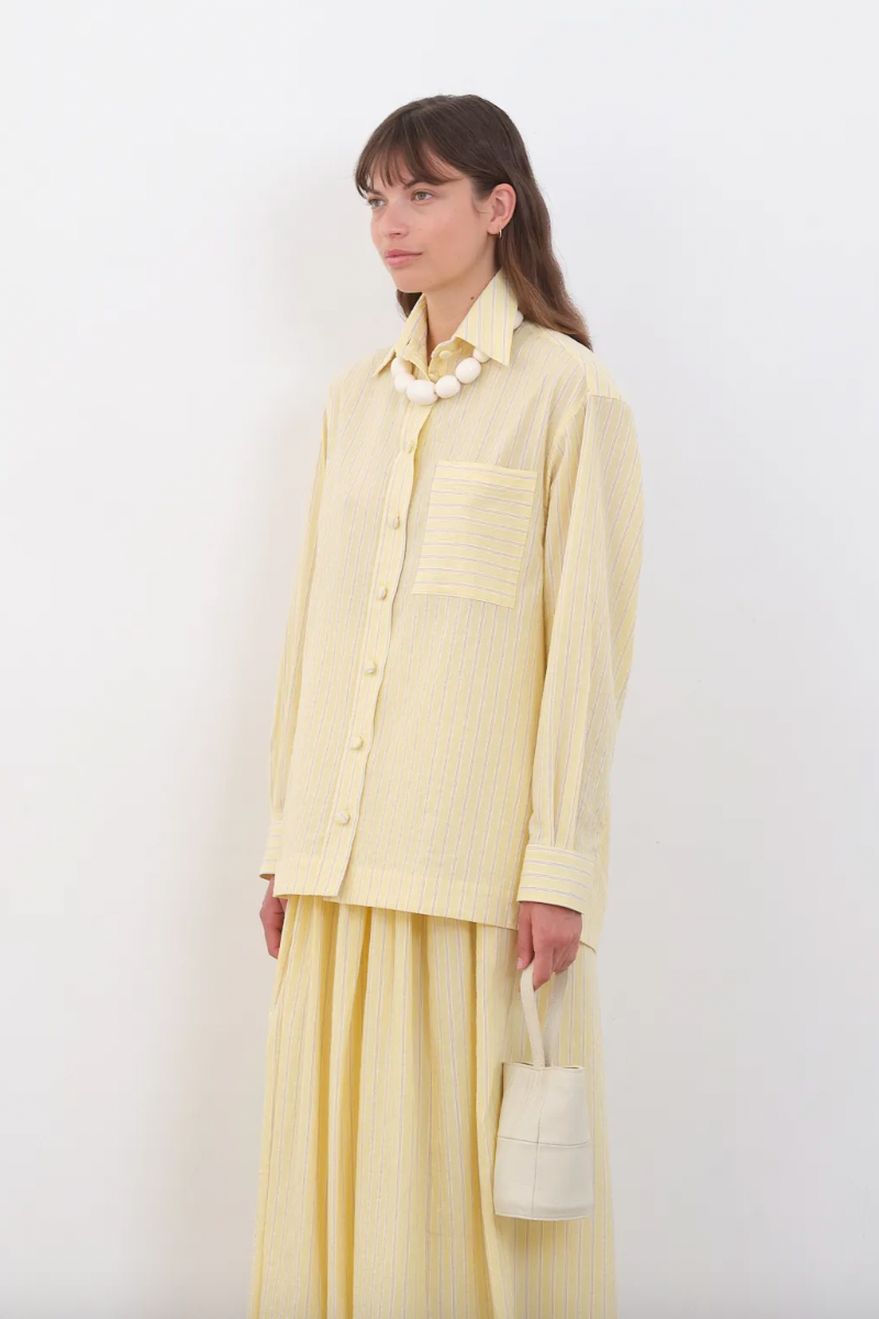 Stripe June Shirt, Buttercup