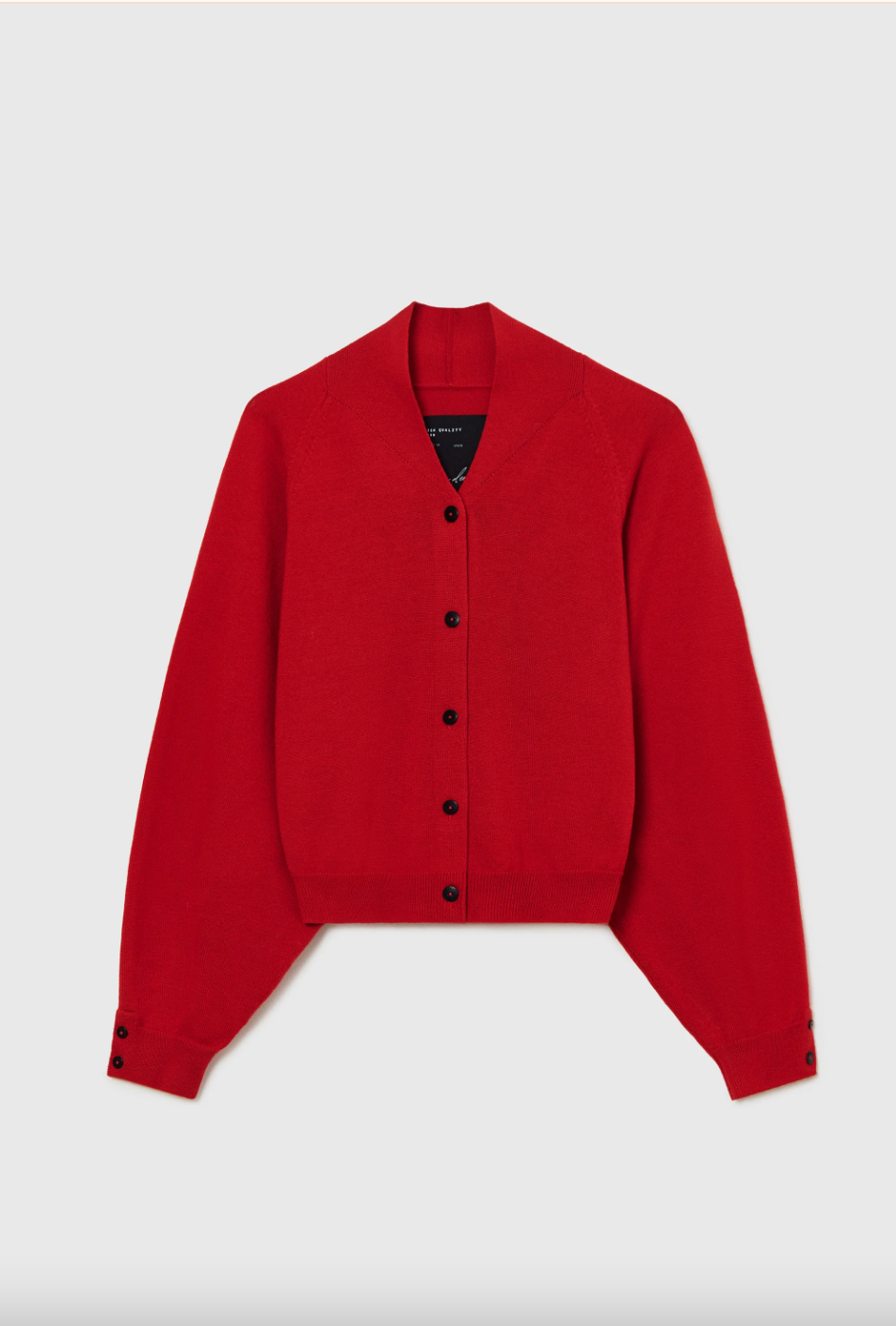 Merino Wool Cardigan Red