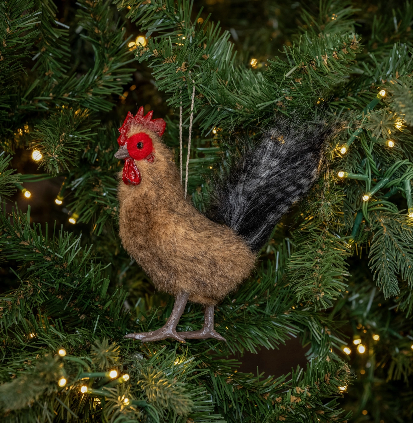 Fur Rooster Ornament