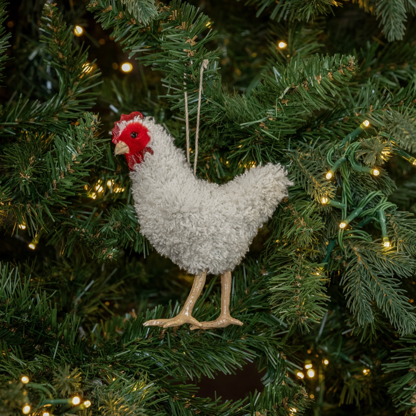 White Chicken Ornament
