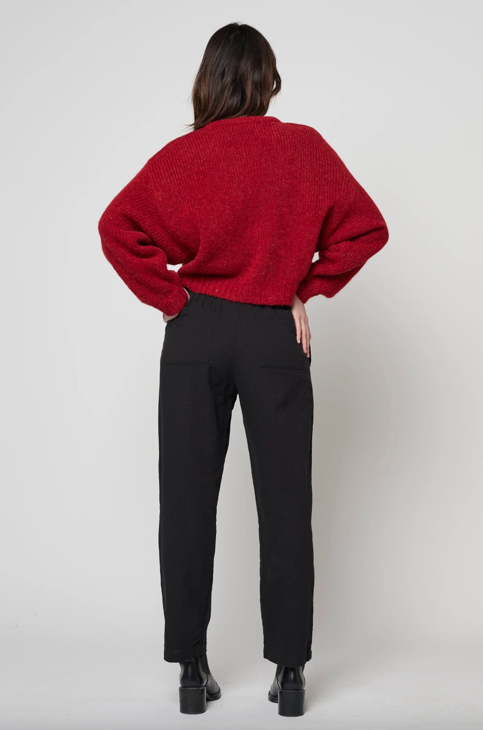 Balloon Sleeve Sweater, Burgundy