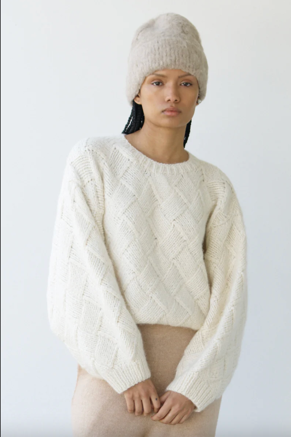 Brushed Beanie, Cream