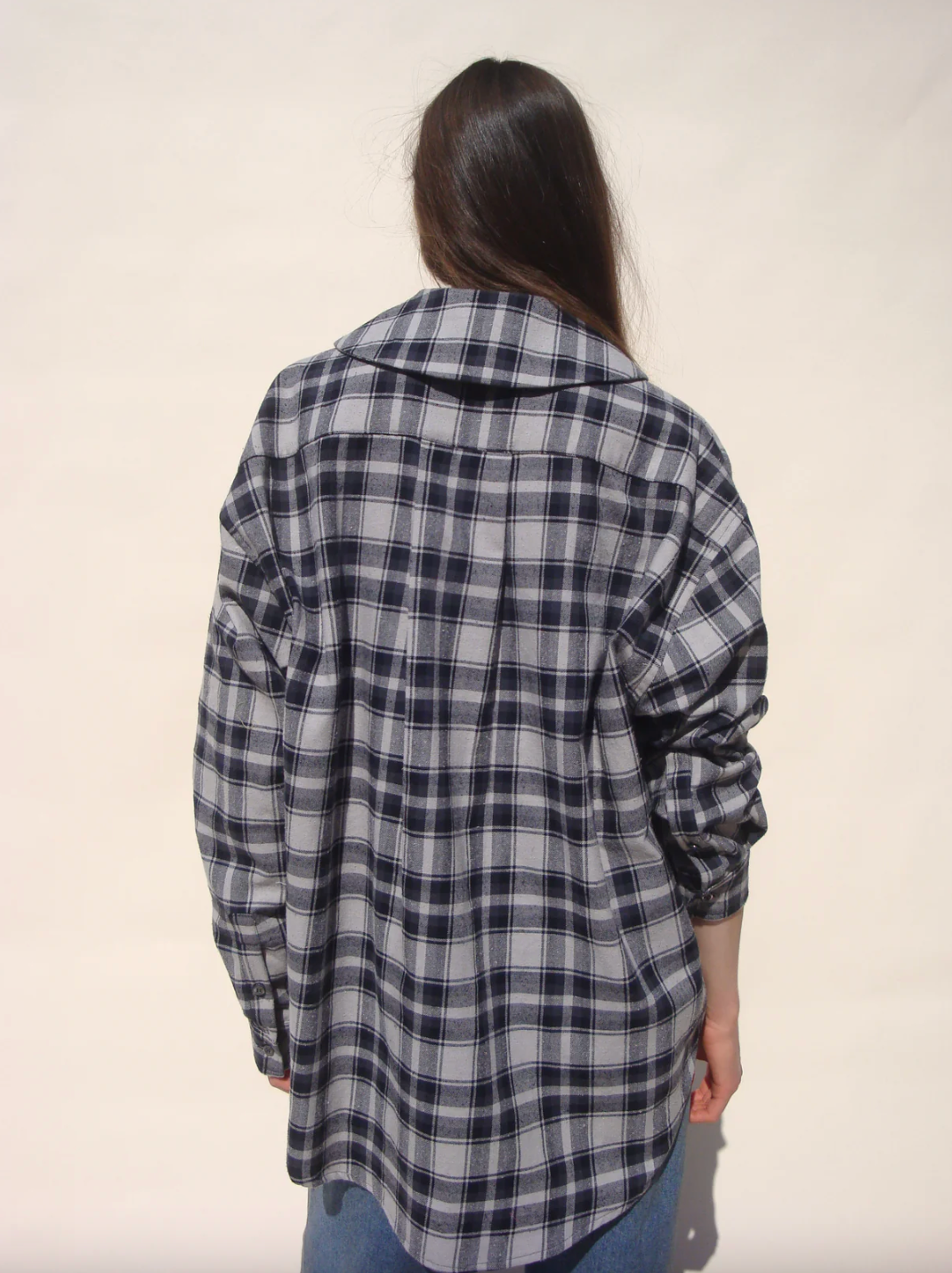 Hollis Oversized Button Down, Midnight Tartan