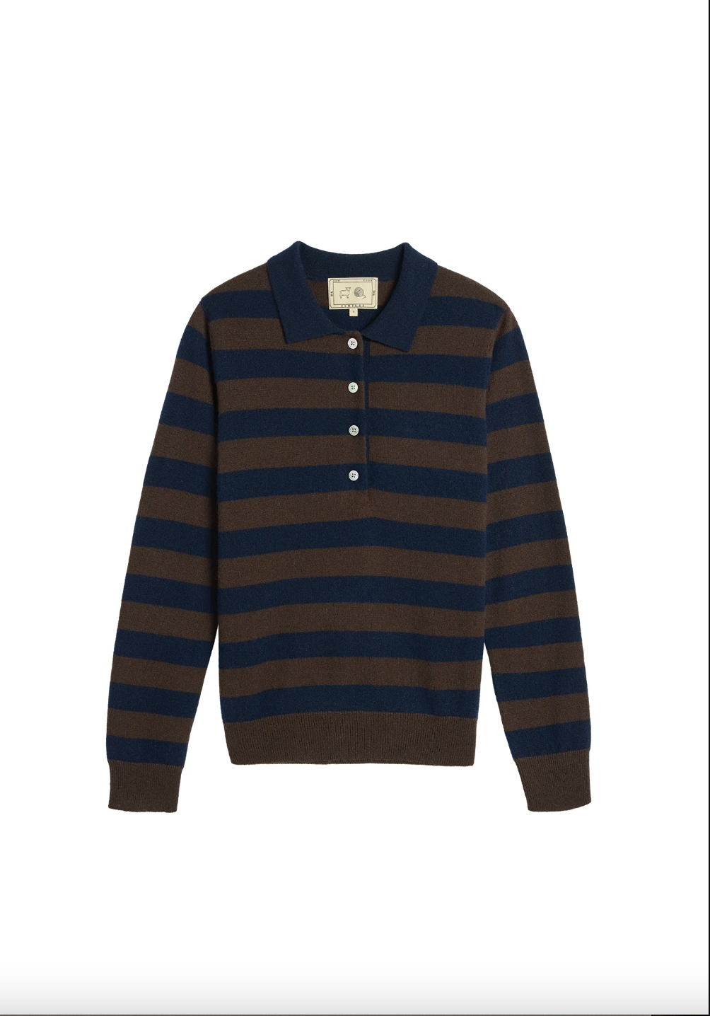 Demira Stripe Cashmere Polo Sweater