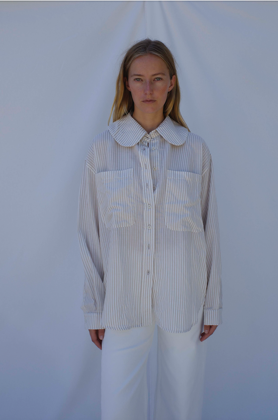 Hollis Oversized Shirt, Regatta Sand Stripe