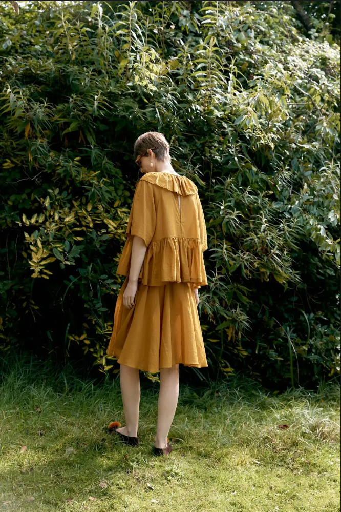 Delilah Frill Top, Mustard