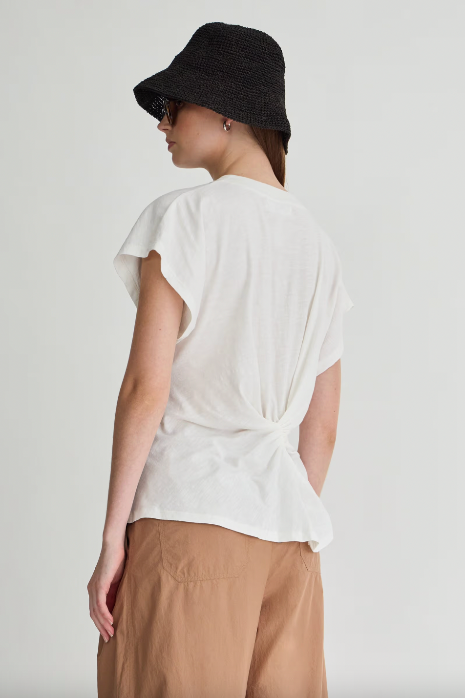 Volta Twist Top, Cream