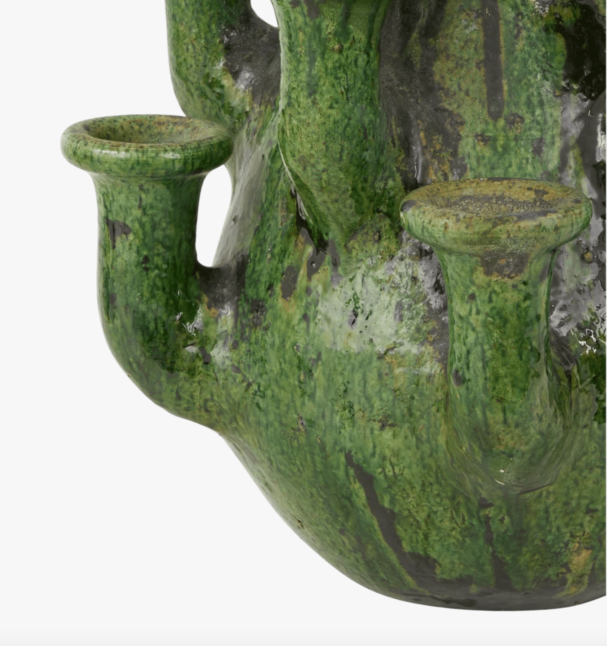 Large Moroccan Tamegroute Multi-Neck Vase & Candle Holder