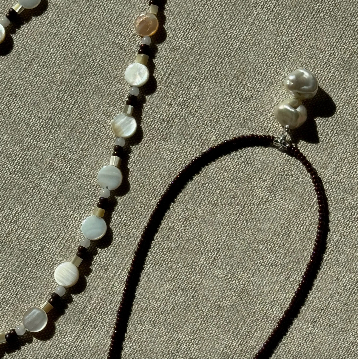 Pearl Collage Necklace: 18”