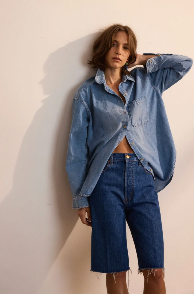 Essential Denim Shirt, Timeworn Indigo