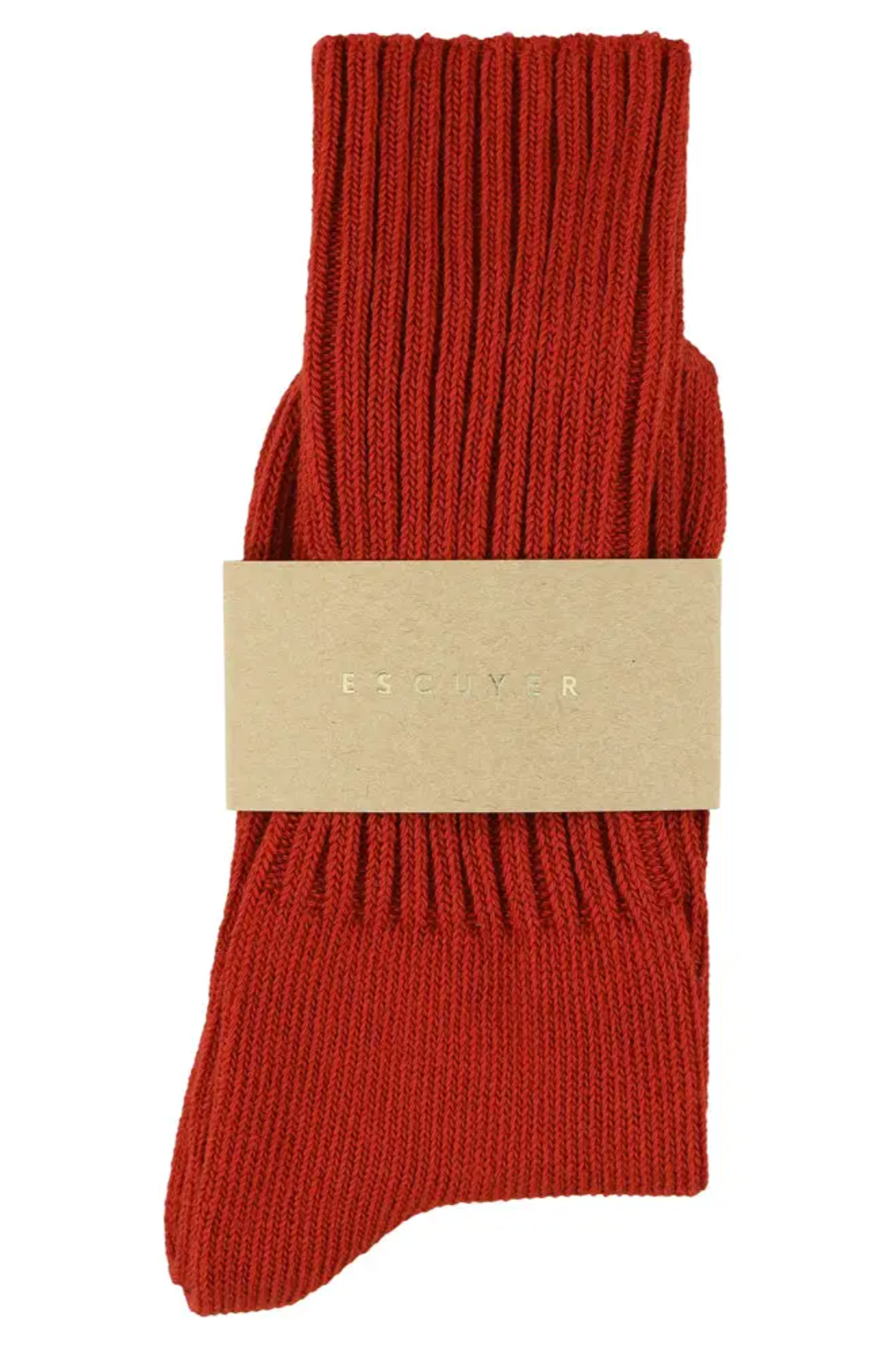 Women's Crew Socks, Red Ochre