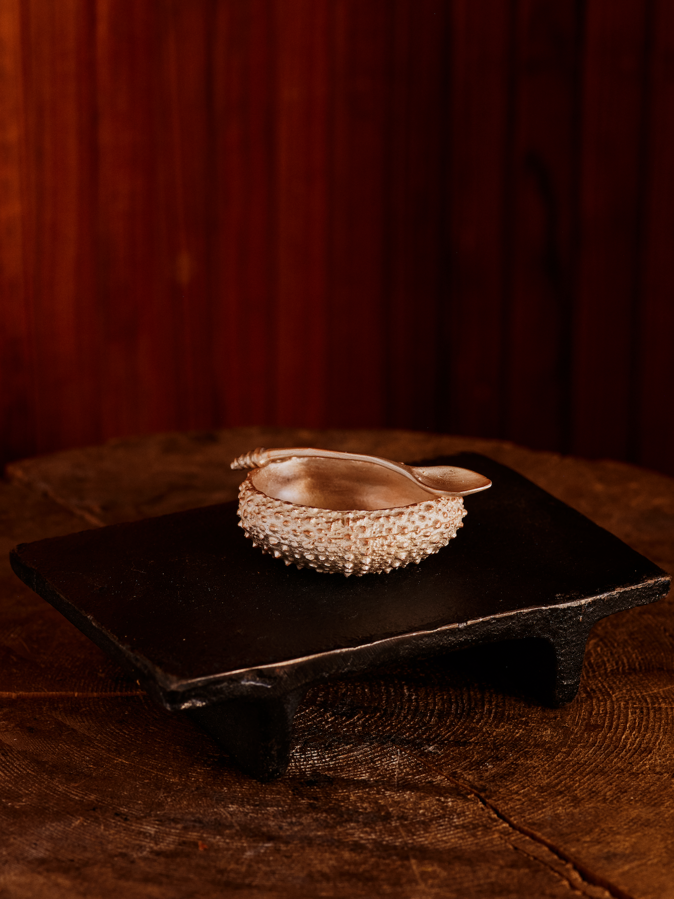 Sea Urchin Salt Dish, Gold