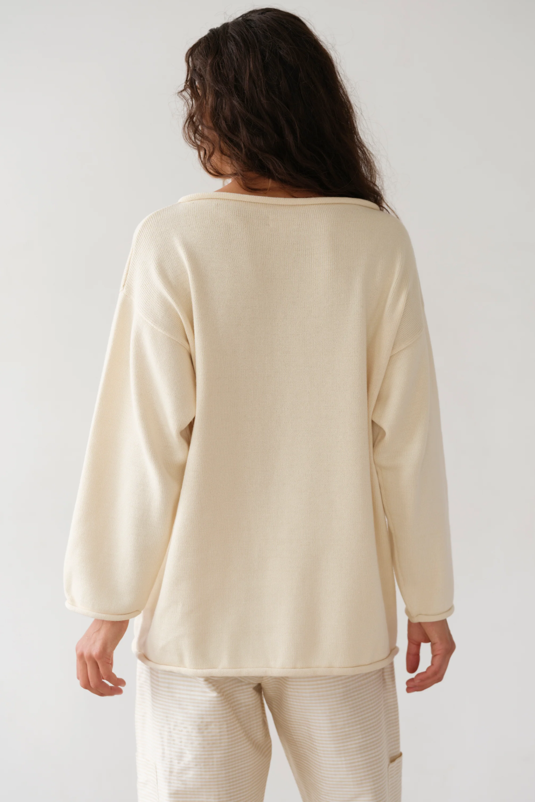 Boat Neck Sweater, Creme