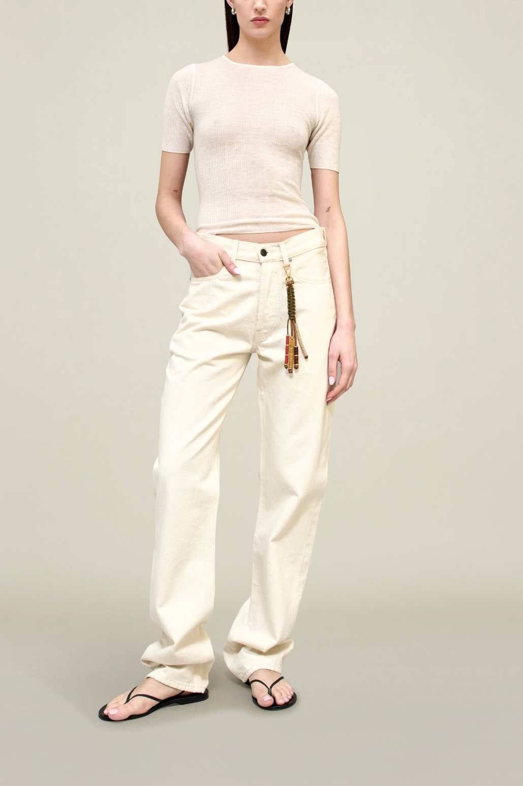 Gabby Tapered Jean, Ivory