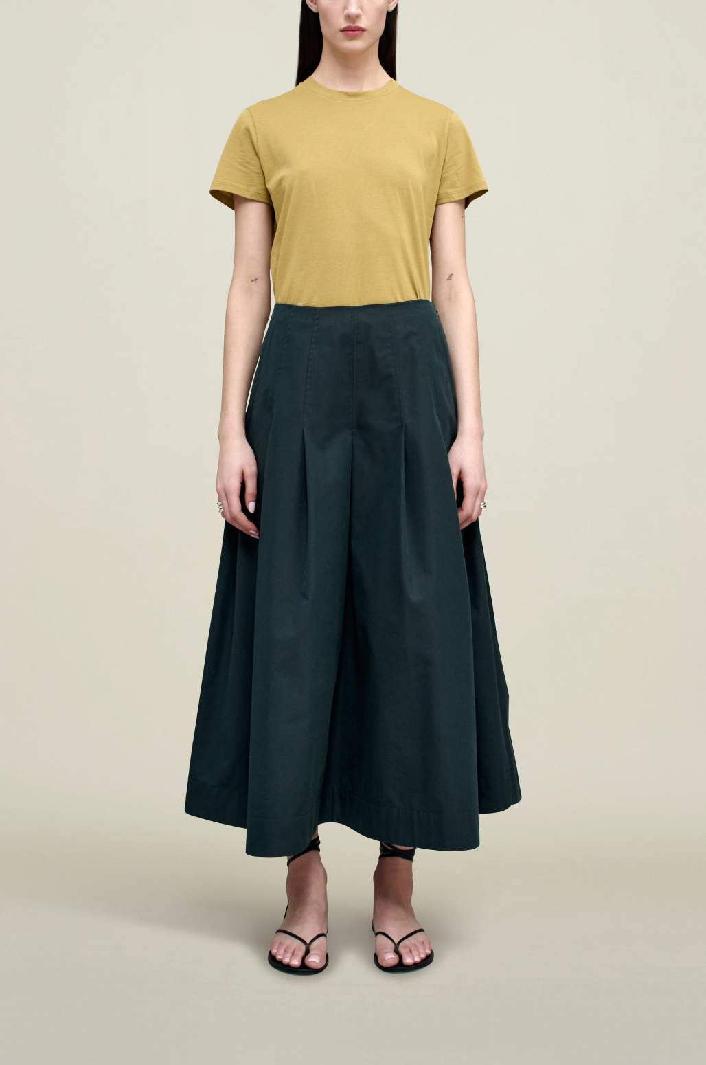 Dakota Pleated Skirt, Washed Navy